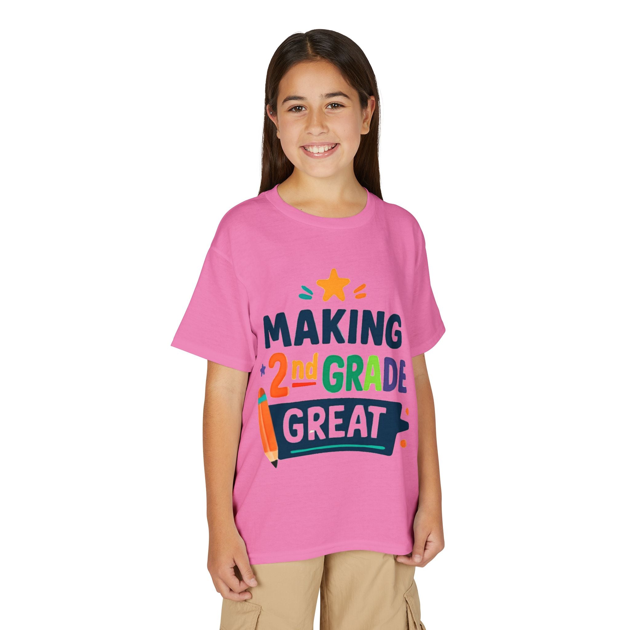 2nd Grade Kids T-Shirt - Colorful Back-to-School Pencil Design