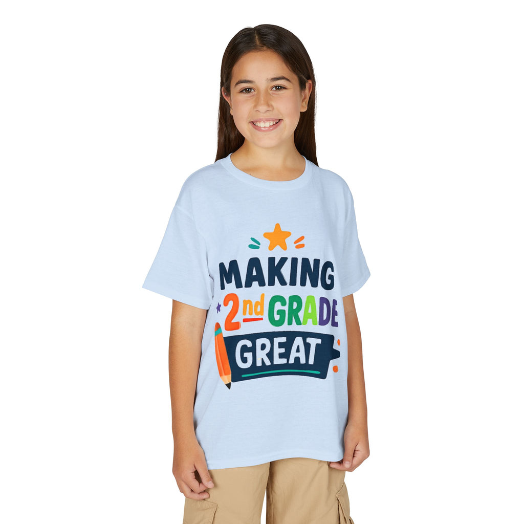 2nd Grade Kids T-Shirt - Colorful Back-to-School Pencil Design
