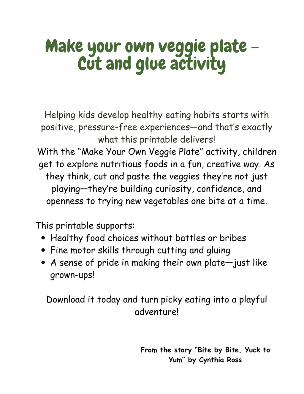 Make your own veggie plate - Activity