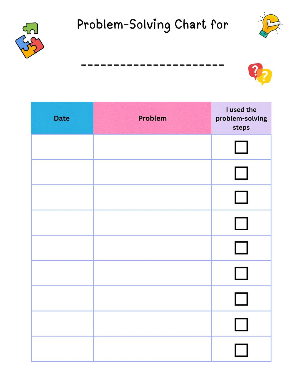 Free Problem Solving Chart