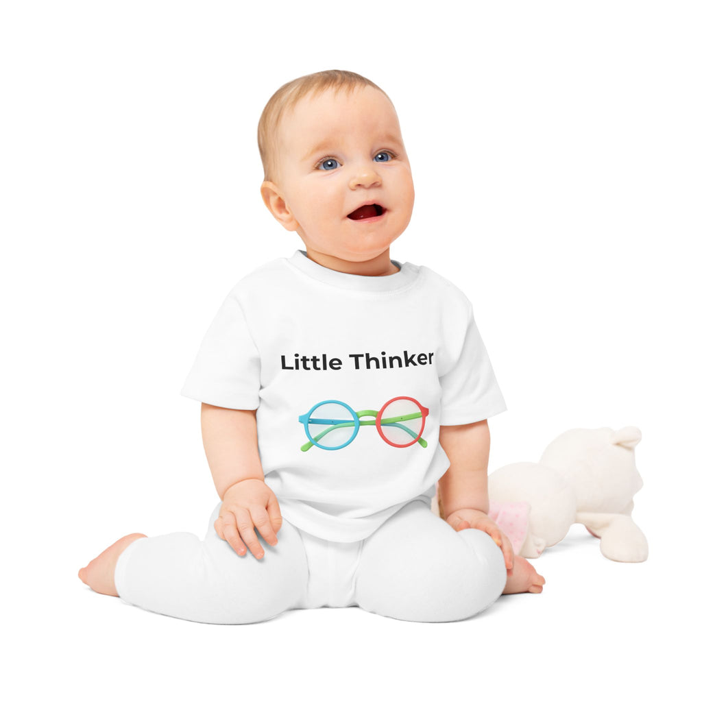 Little Thinker Baby T-Shirt — "Curiosity in Progress" Graphic Tee for Babies