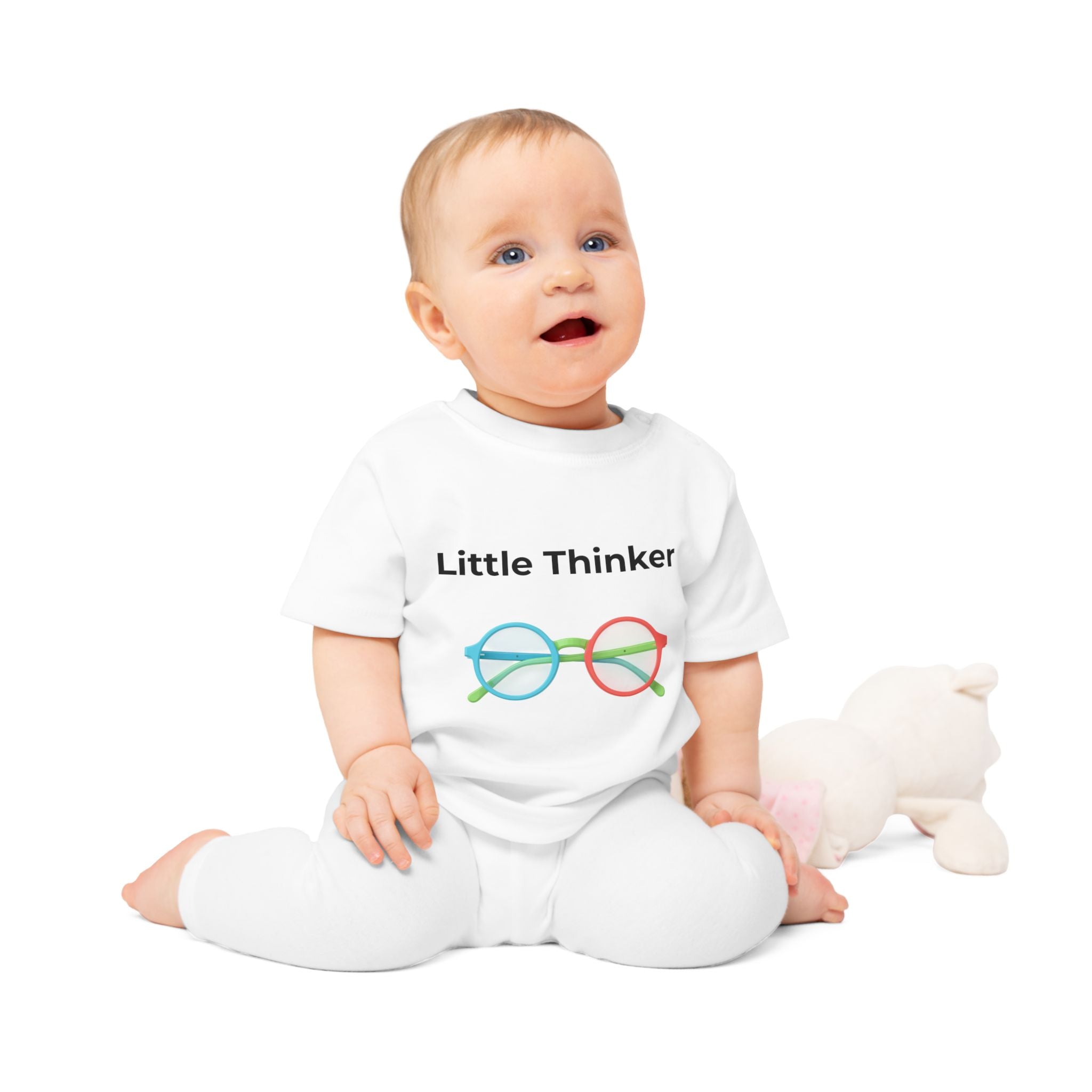 Little Thinker Baby T-Shirt — "Curiosity in Progress" Graphic Tee for Babies