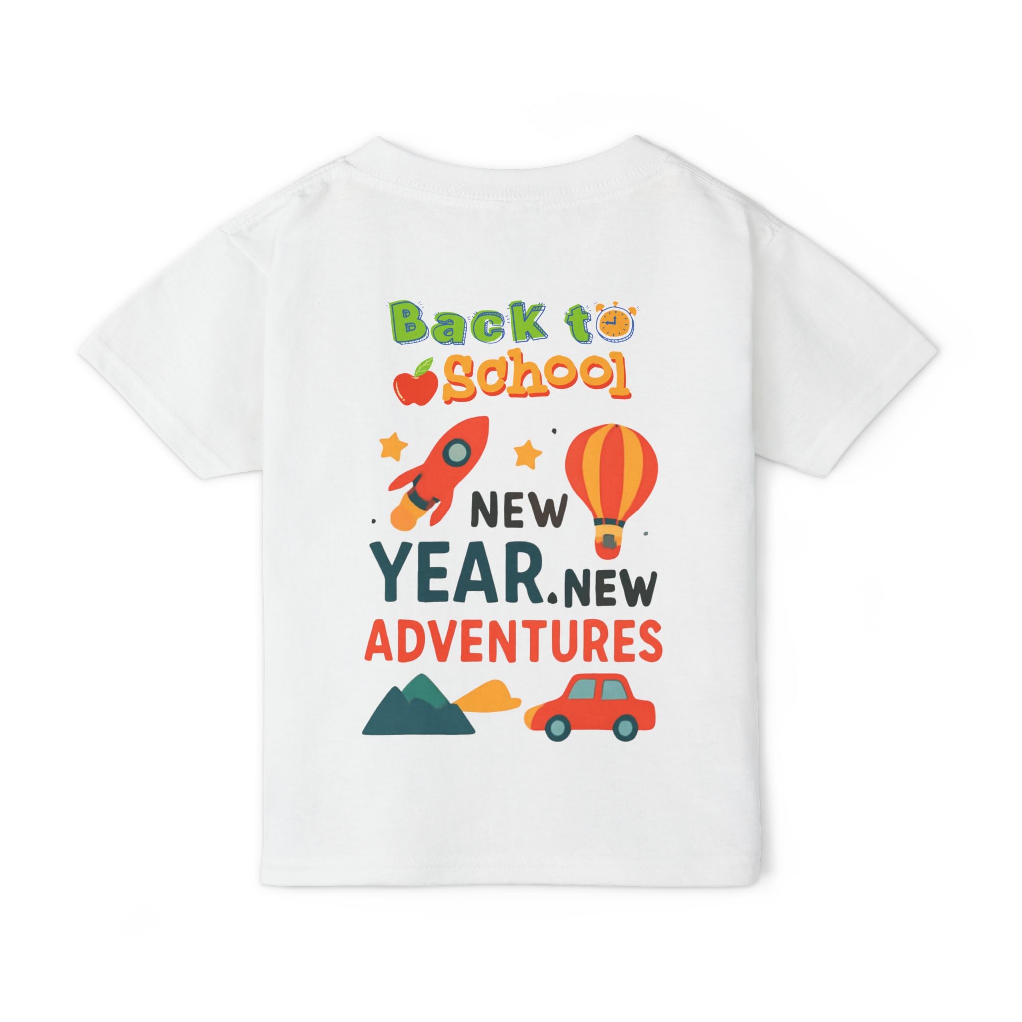 Toddler T‑Shirt — "Back to School: New Year, New Adventures" Cute Kids Graphic