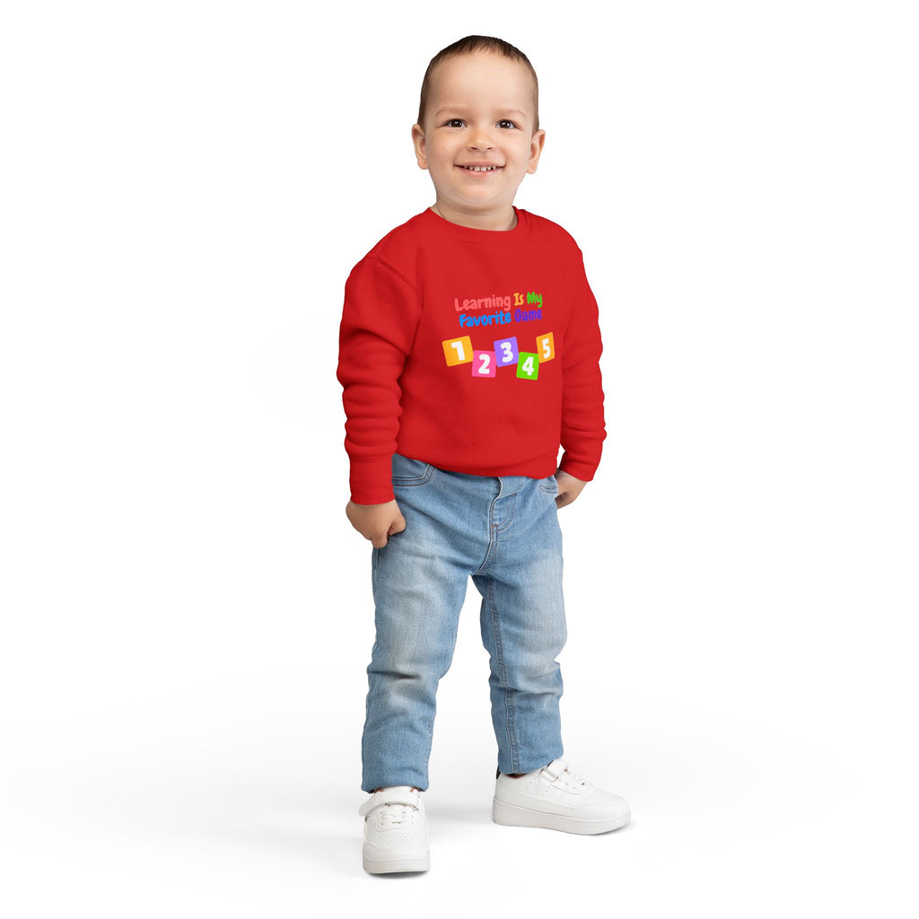 Learning Is My Favorite Game Toddler Sweatshirt – Colorful Numbers 1-5 Preschool Tee
