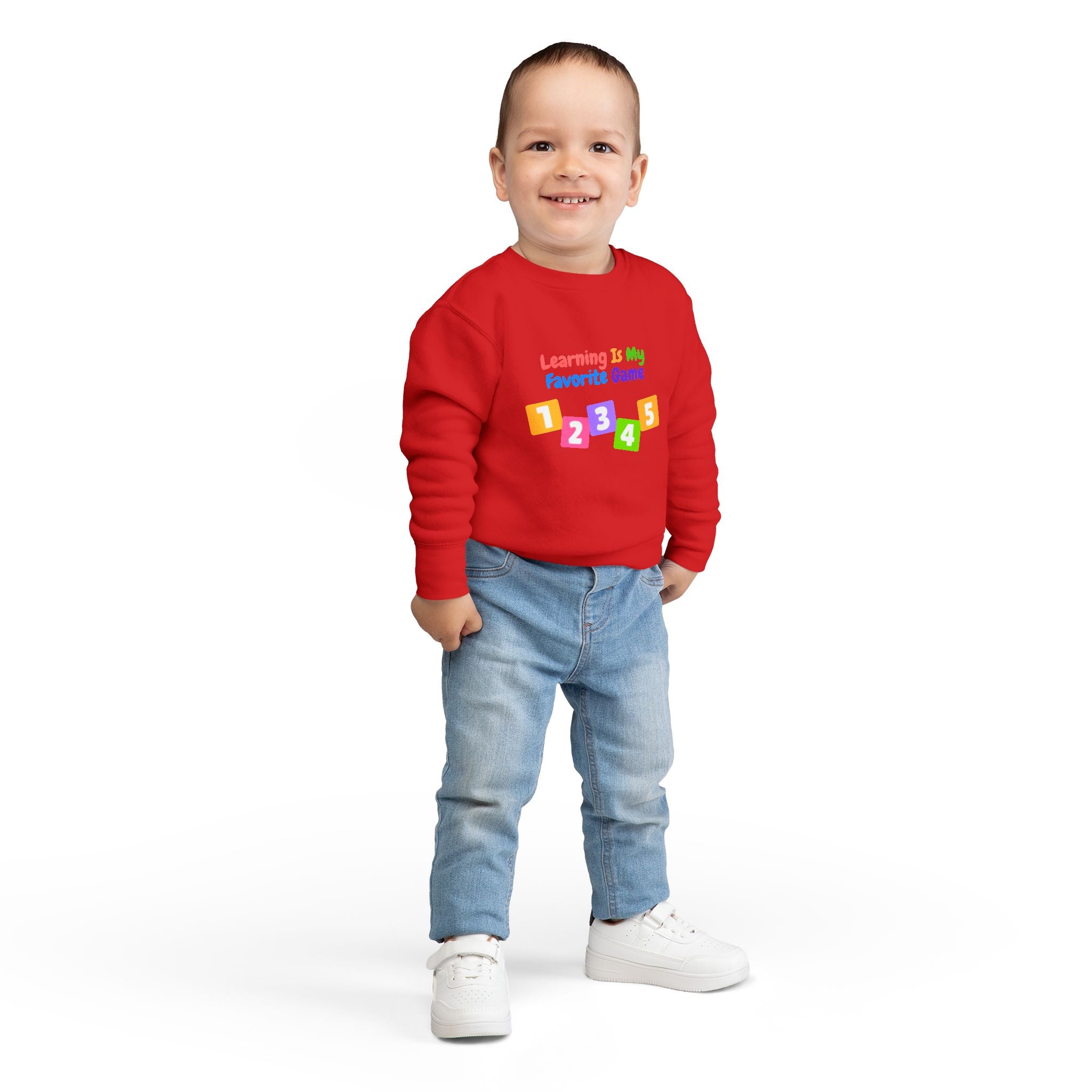 Learning Is My Favorite Game Toddler Sweatshirt – Colorful Numbers 1-5 Preschool Tee
