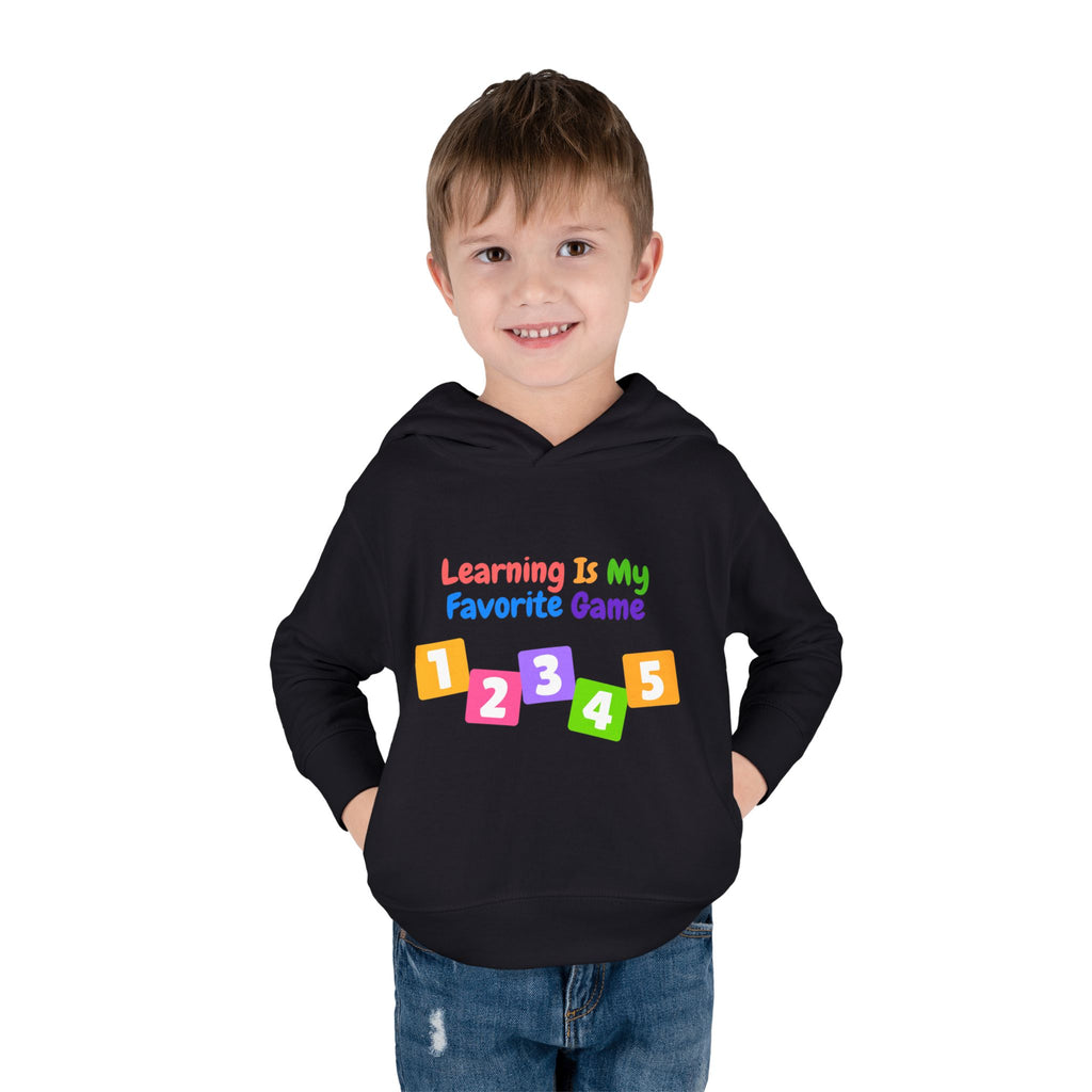 Toddler Hoodie — "Learning Is My Favorite Game" Colorful Numbers Pullover