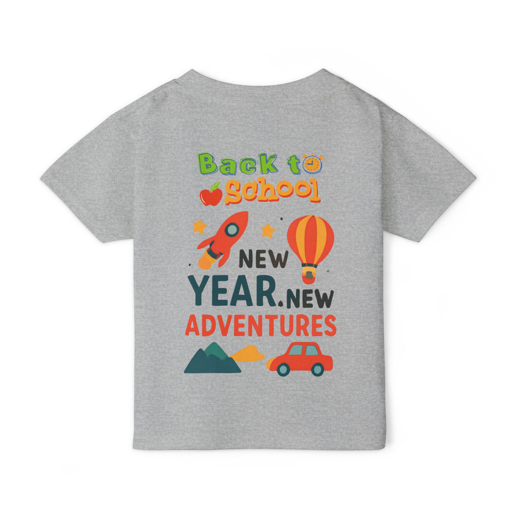 Toddler T‑Shirt — "Back to School: New Year, New Adventures" Cute Kids Graphic