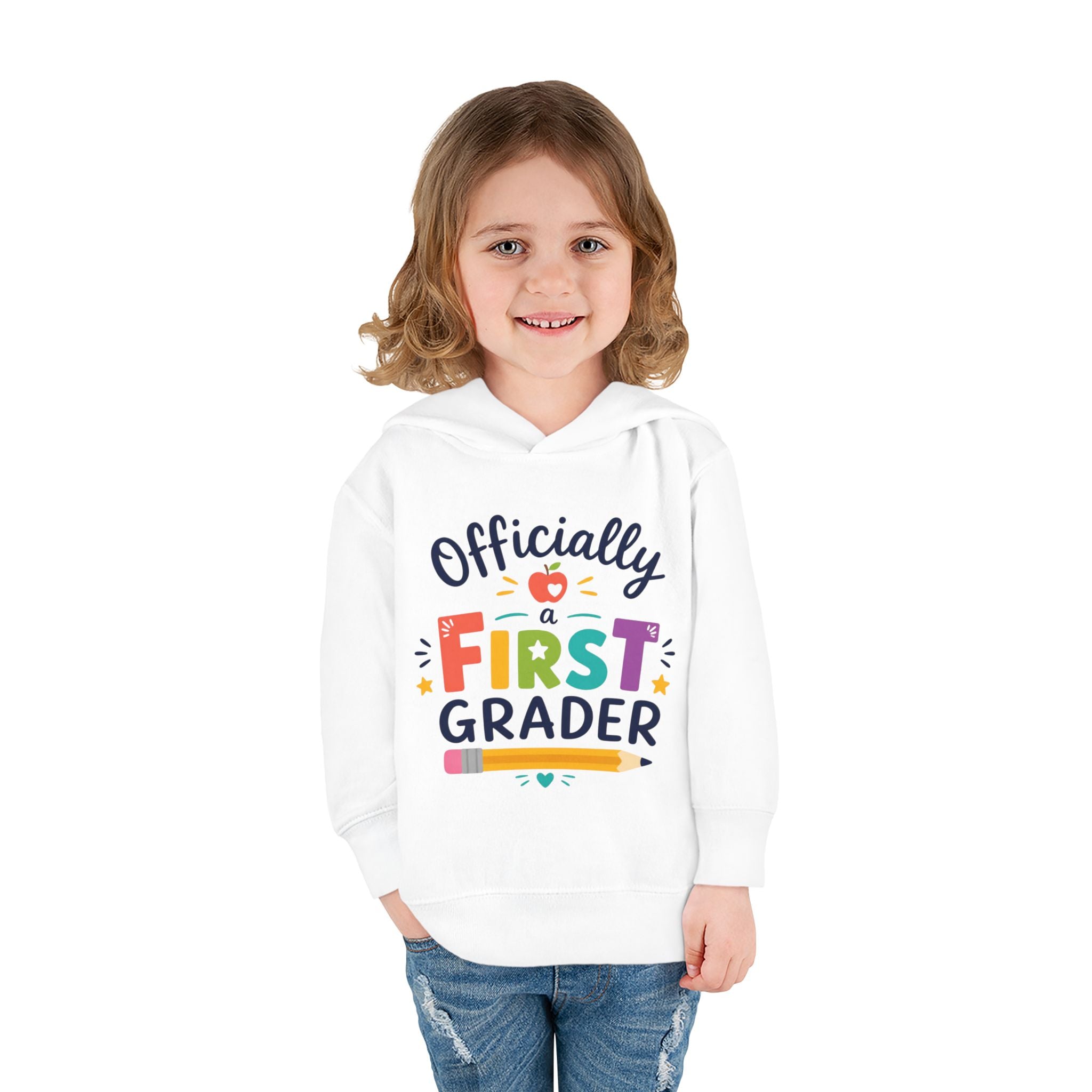 Officially a First Grader Toddler Hoodie — Back to School Pullover