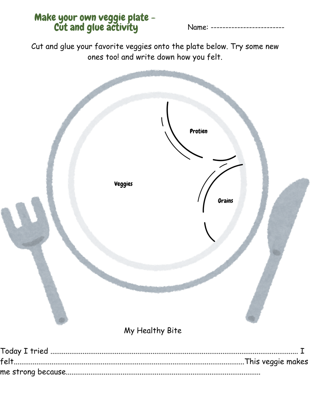 Make your own veggie plate - Activity