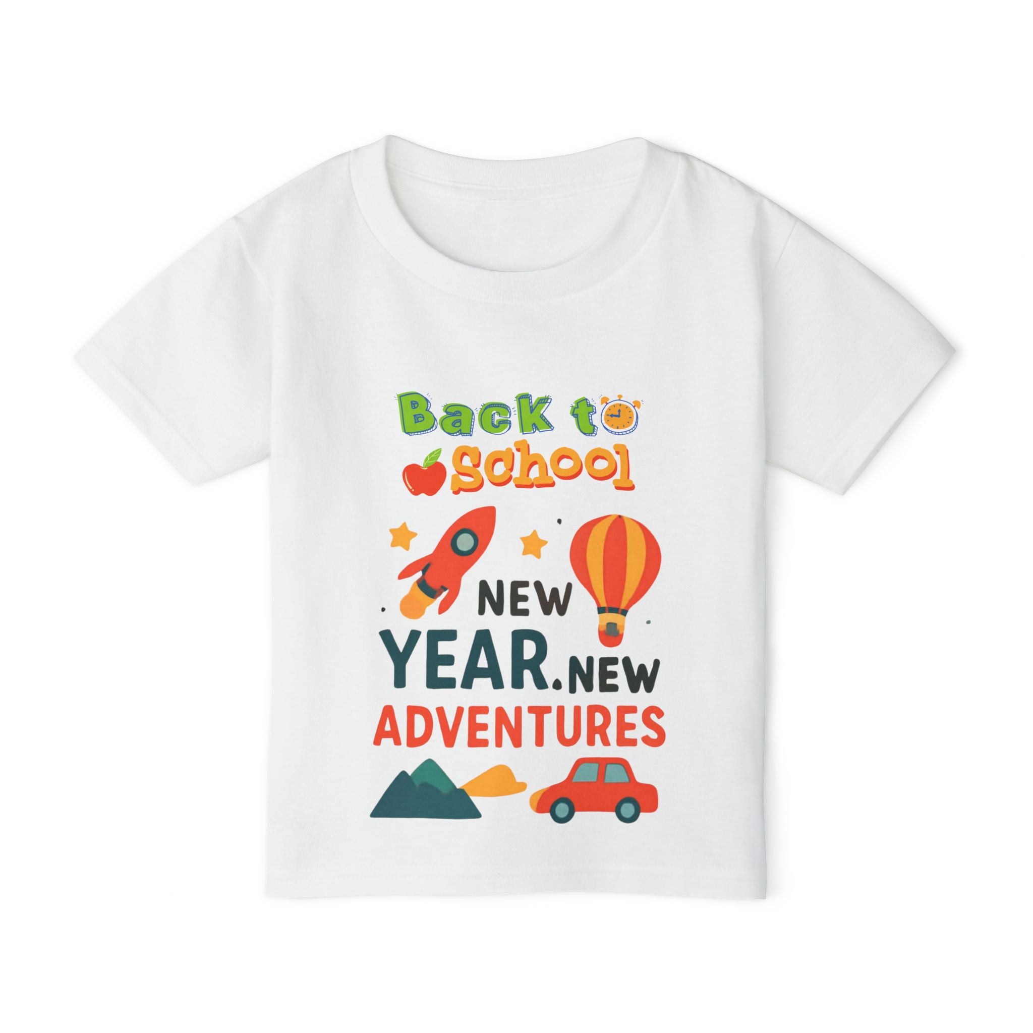 Toddler T‑Shirt — "Back to School: New Year, New Adventures" Cute Kids Graphic