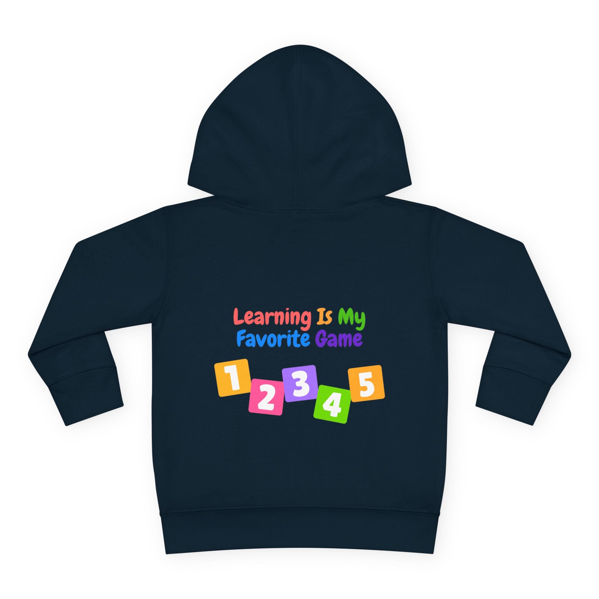 Toddler Hoodie — "Learning Is My Favorite Game" Colorful Numbers Pullover