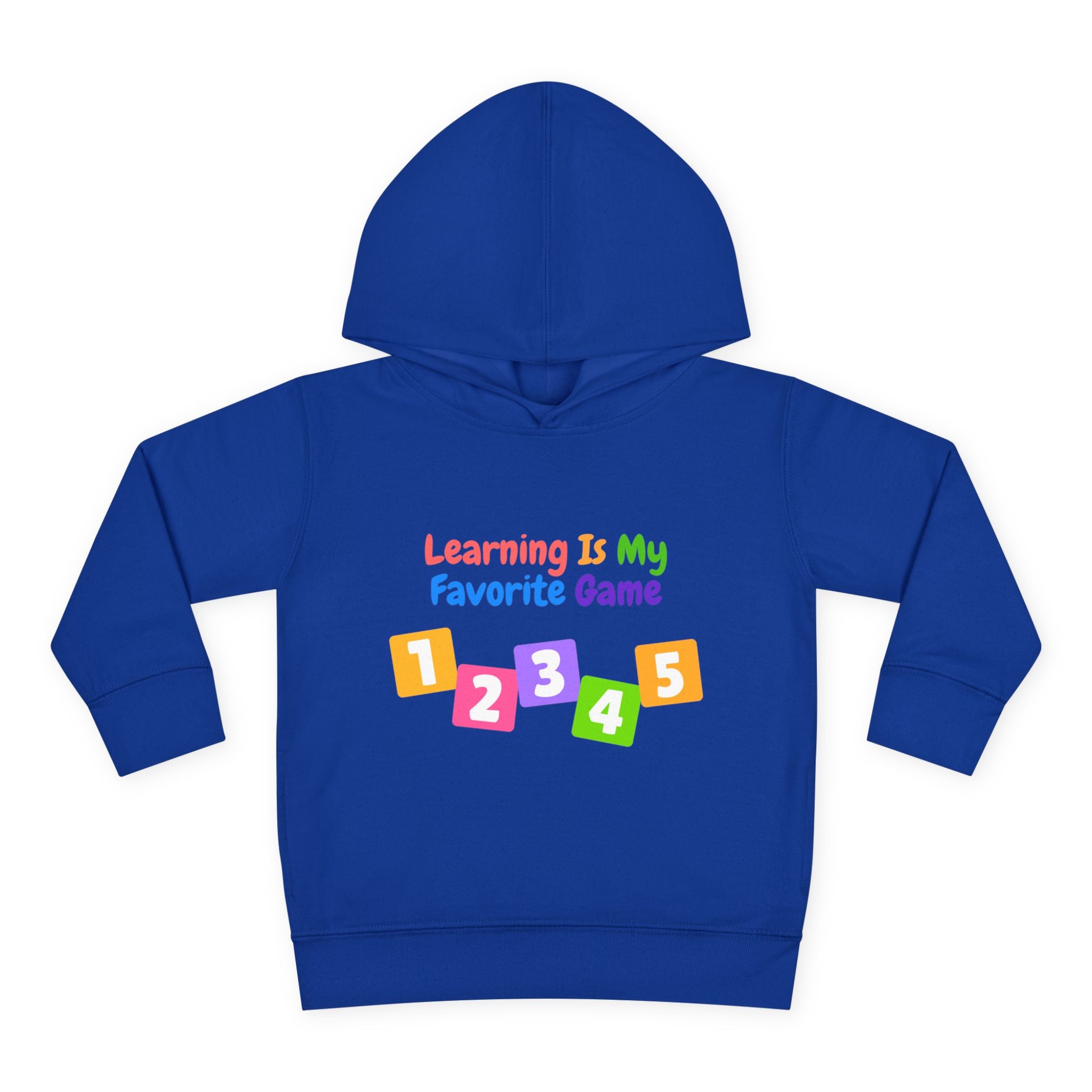 Toddler Hoodie — "Learning Is My Favorite Game" Colorful Numbers Pullover