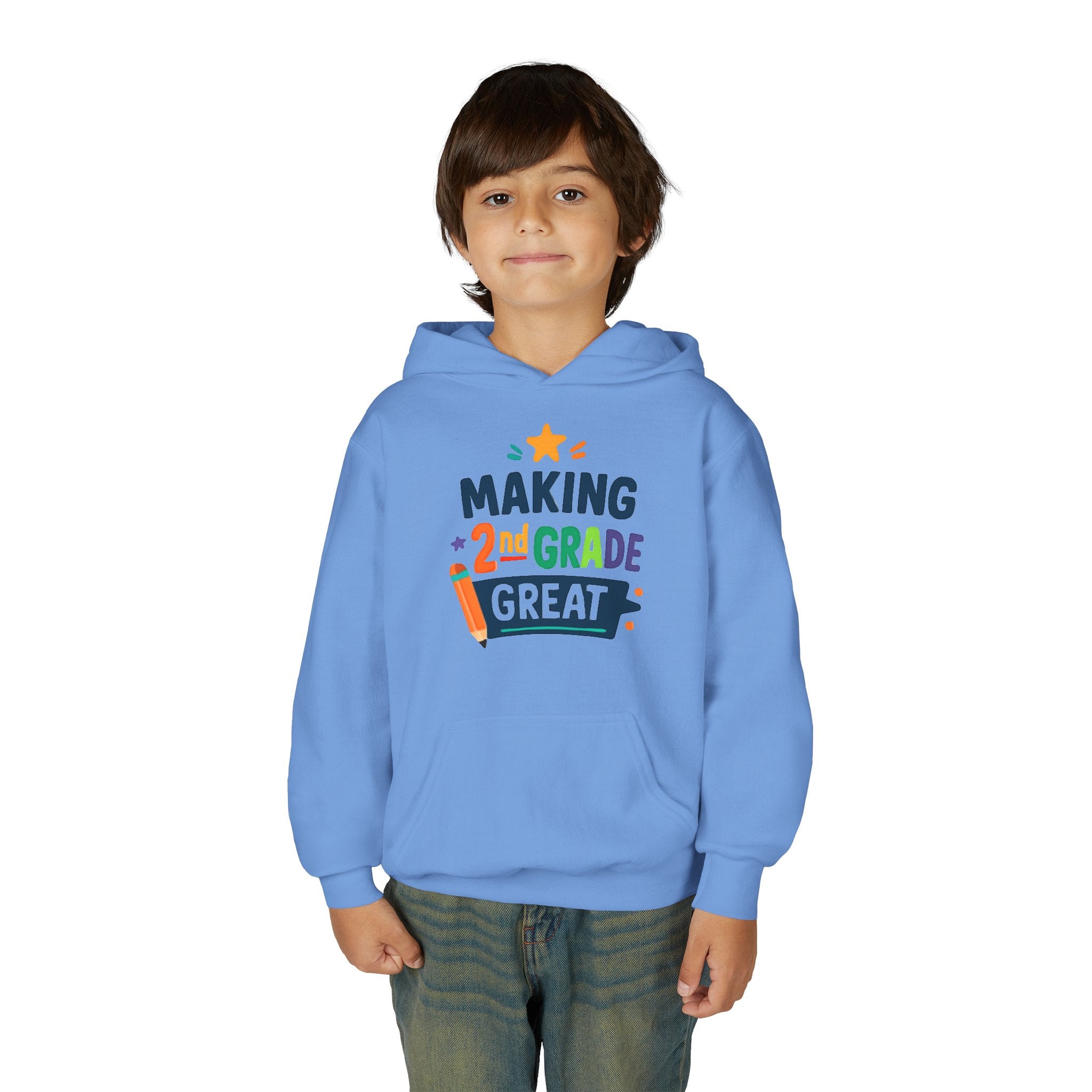 Youth Hoodie – "Making 2nd Grade Great" Back-to-School Kids Sweatshirt