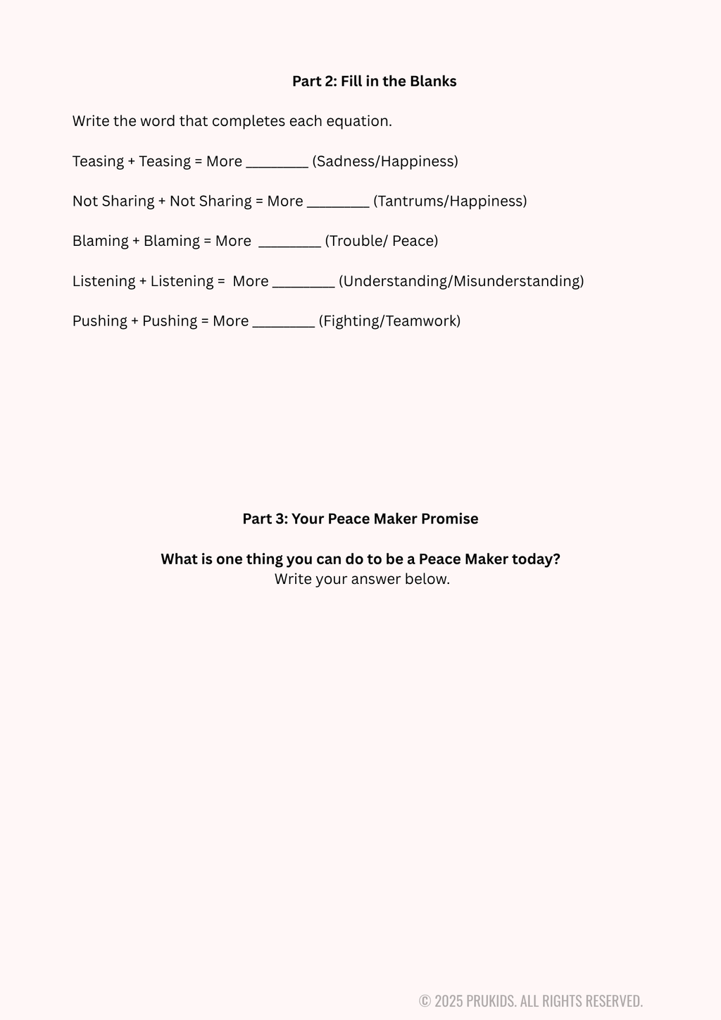 Conflict Math - Activity