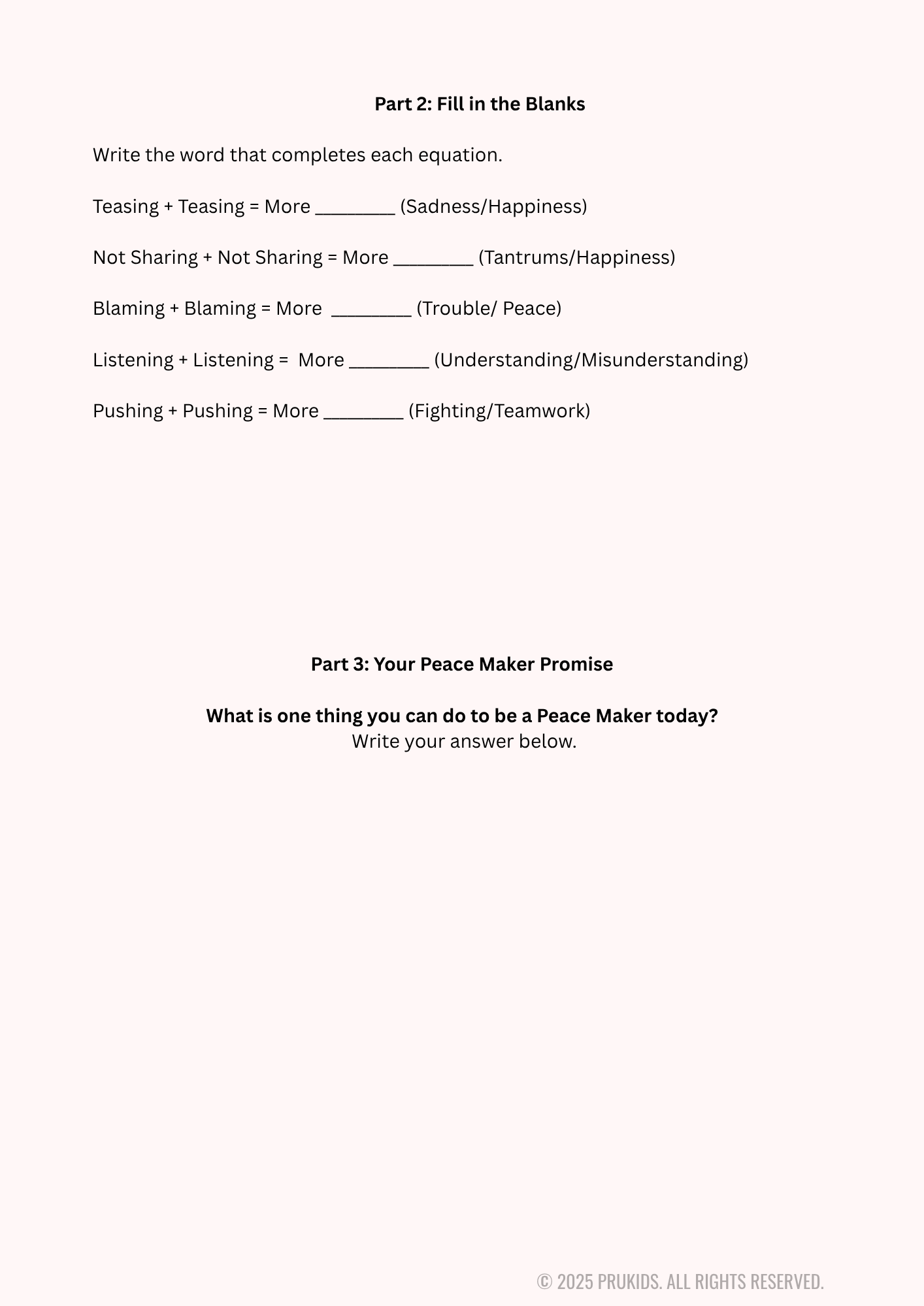 Conflict Math - Activity