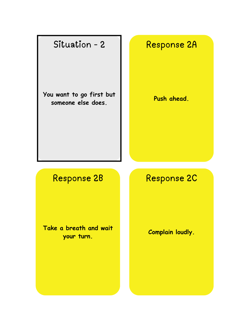 Self-Control Activity Sheet