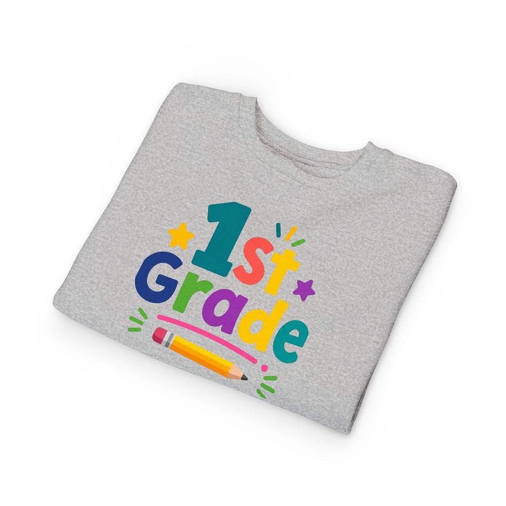 1st Grade Toddler Sweatshirt — Colorful Back-to-School Crewneck for Kids