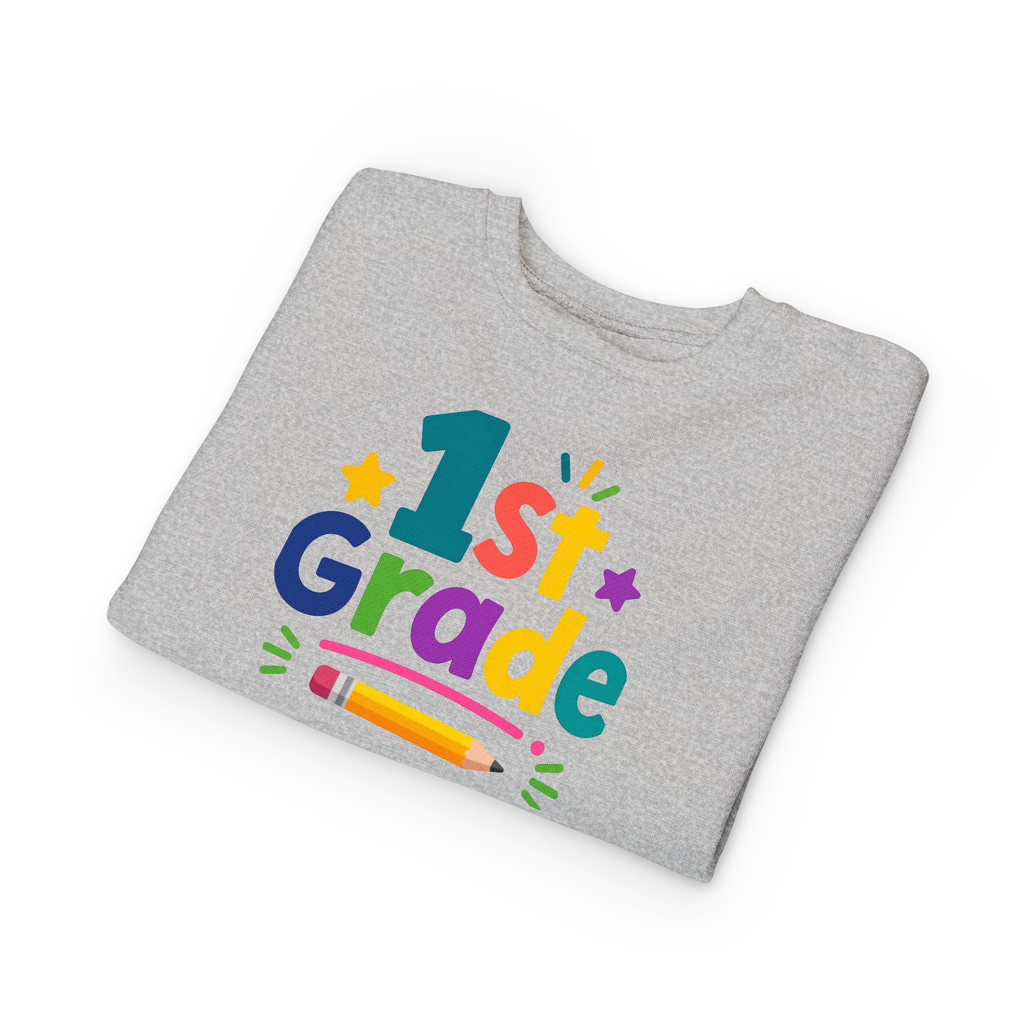 1st Grade Toddler Sweatshirt — Colorful Back-to-School Crewneck for Kids