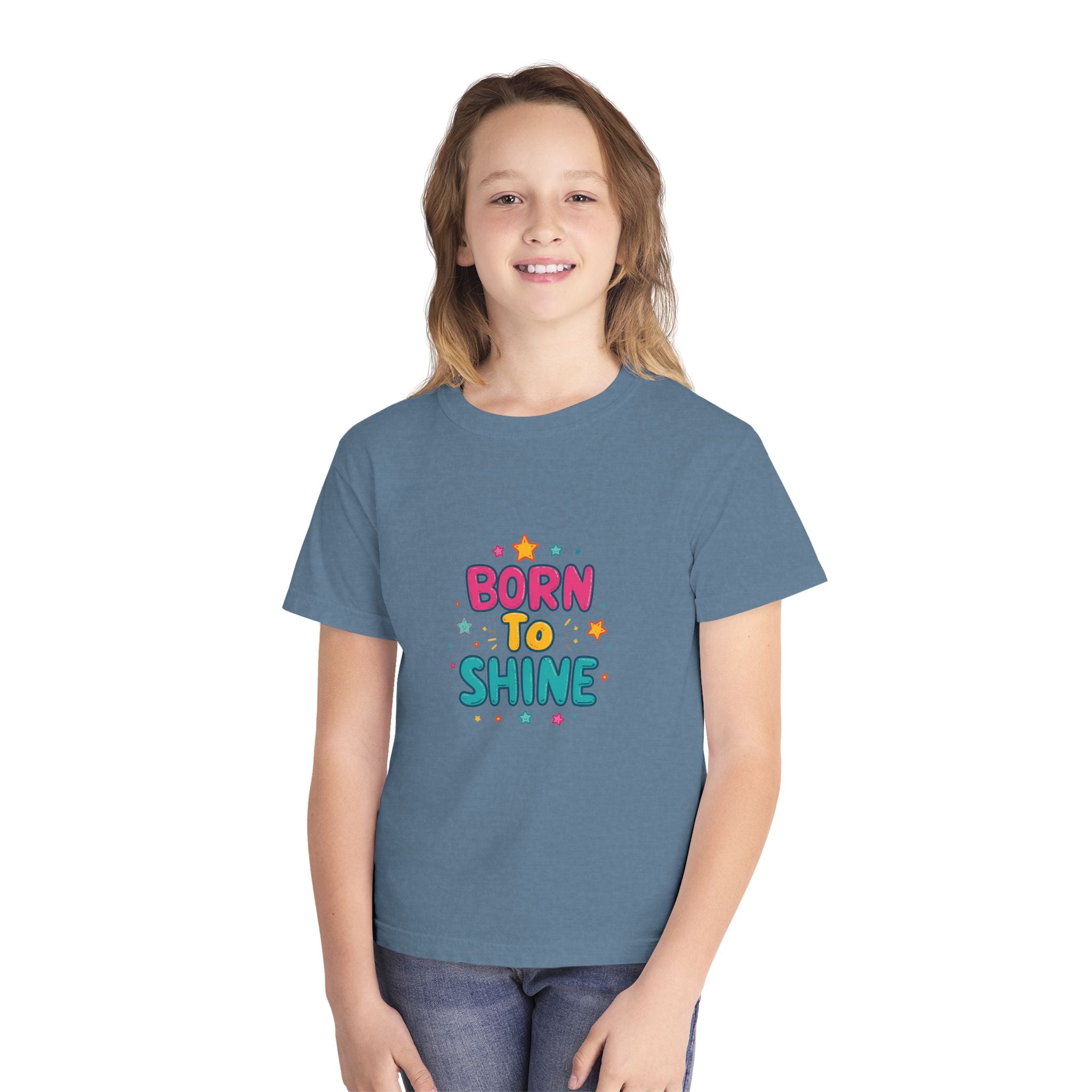 Born to Shine Youth T-Shirt — Colorful Kids Graphic Tee
