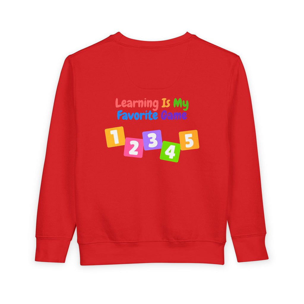 Learning Is My Favorite Game Toddler Sweatshirt – Colorful Numbers 1-5 Preschool Tee