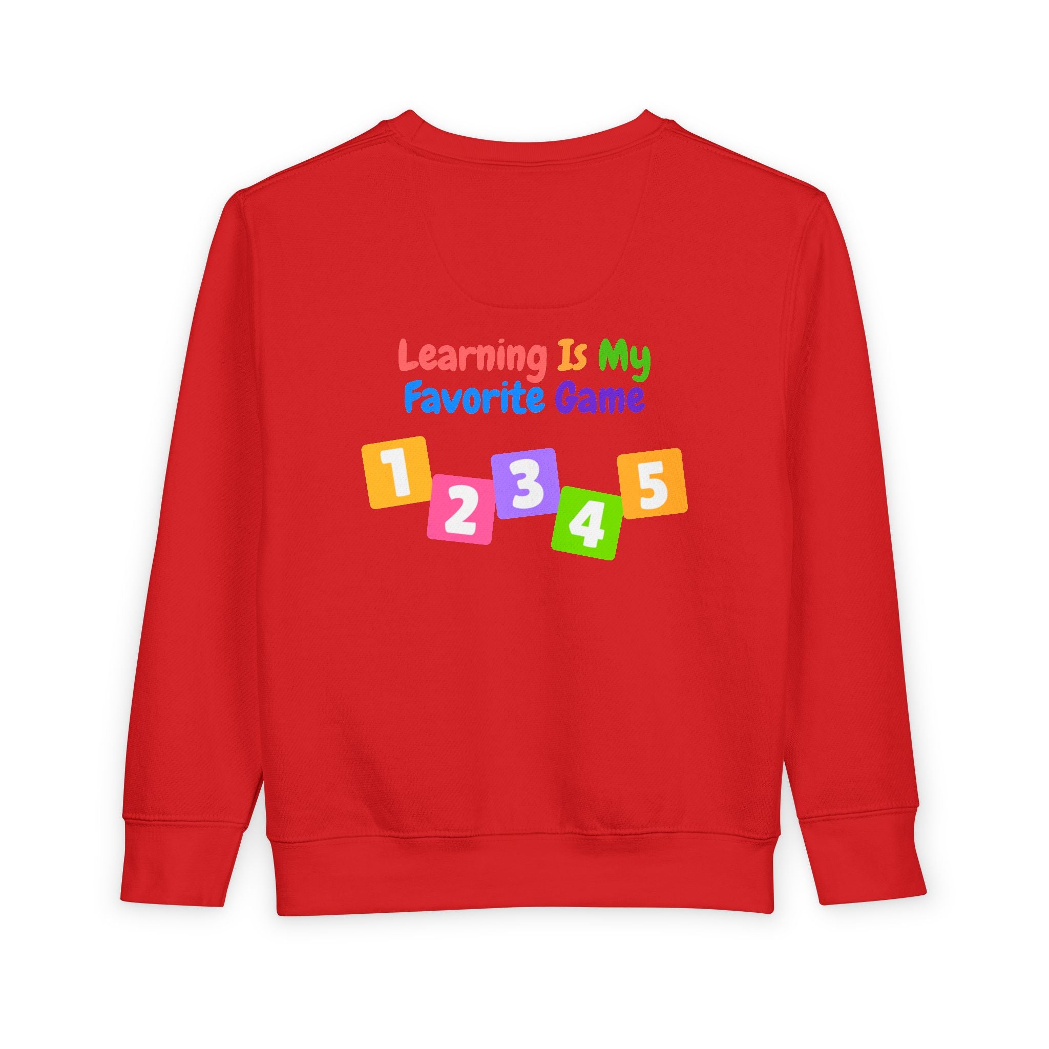 Learning Is My Favorite Game Toddler Sweatshirt – Colorful Numbers 1-5 Preschool Tee