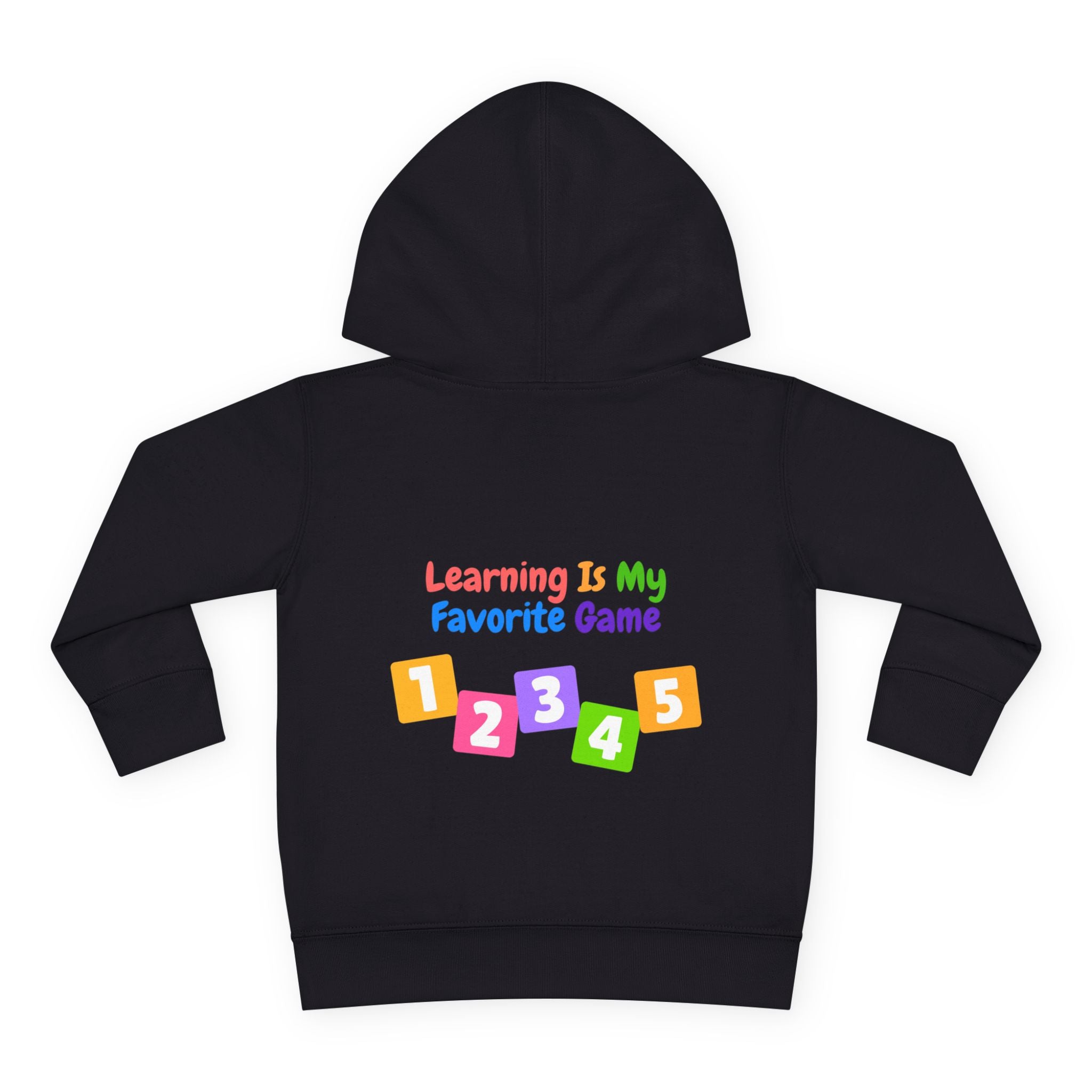 Toddler Hoodie — "Learning Is My Favorite Game" Colorful Numbers Pullover