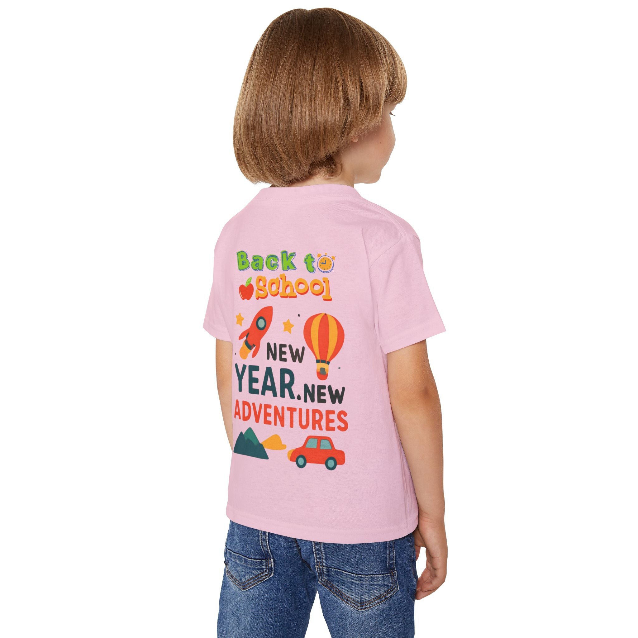 Toddler T‑Shirt — "Back to School: New Year, New Adventures" Cute Kids Graphic