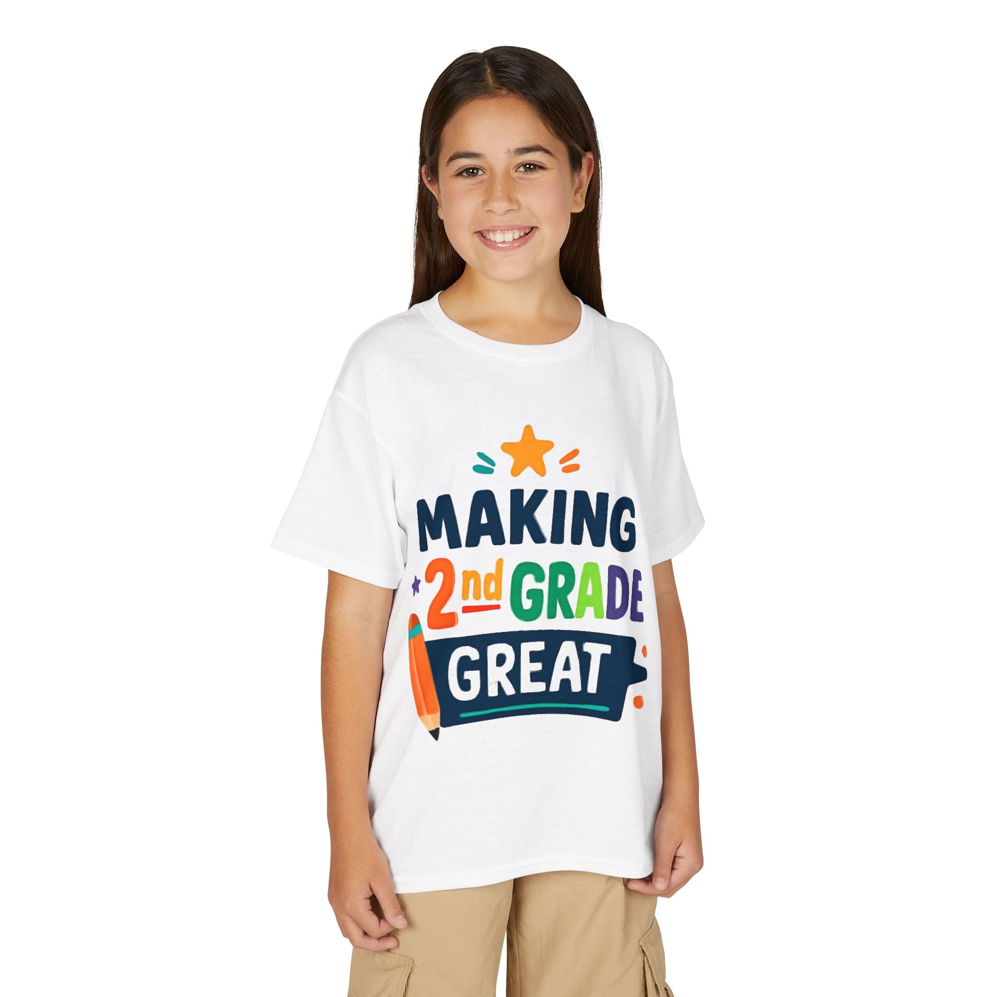 2nd Grade Kids T-Shirt - Colorful Back-to-School Pencil Design