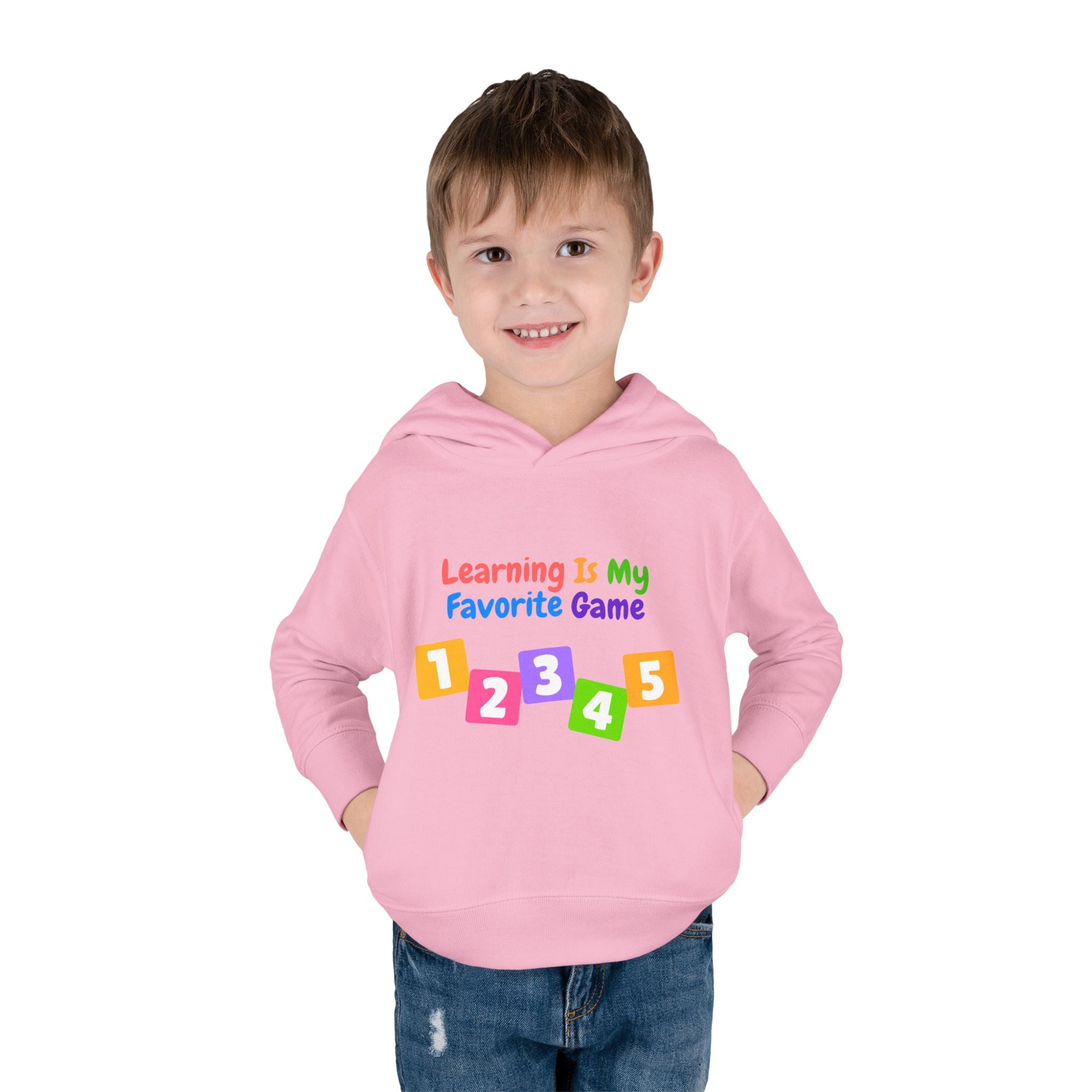 Toddler Hoodie — "Learning Is My Favorite Game" Colorful Numbers Pullover