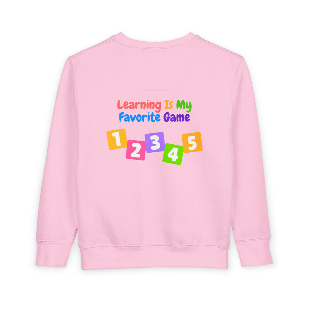 Learning Is My Favorite Game Toddler Sweatshirt – Colorful Numbers 1-5 Preschool Tee