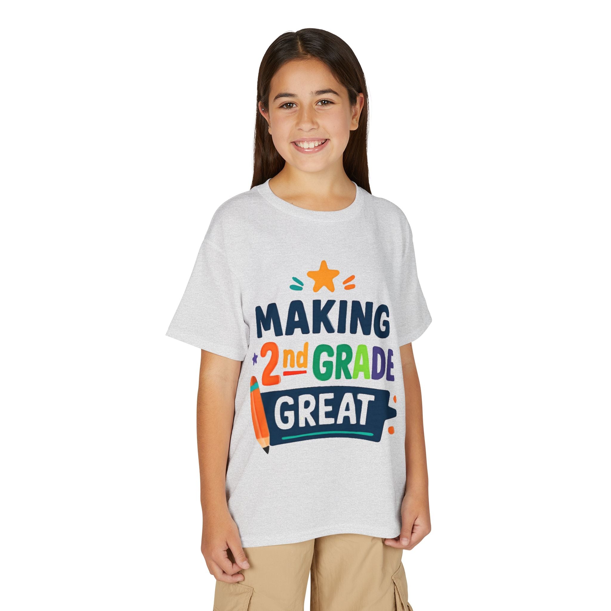 2nd Grade Kids T-Shirt - Colorful Back-to-School Pencil Design