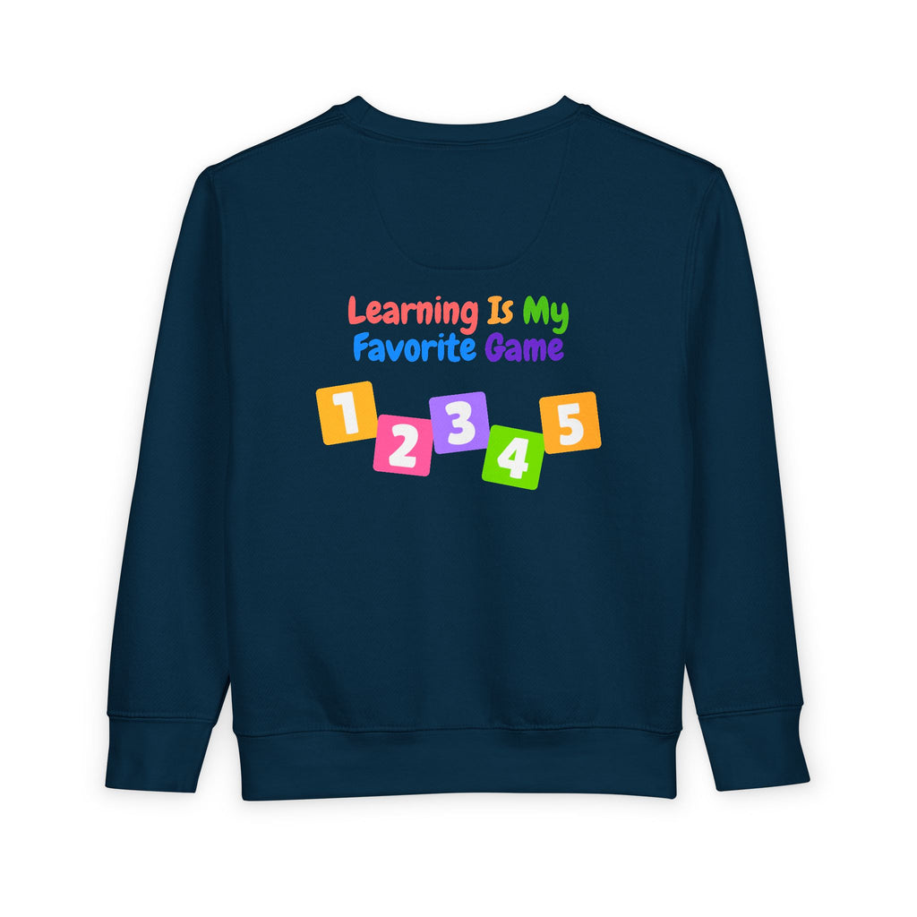 Learning Is My Favorite Game Toddler Sweatshirt – Colorful Numbers 1-5 Preschool Tee