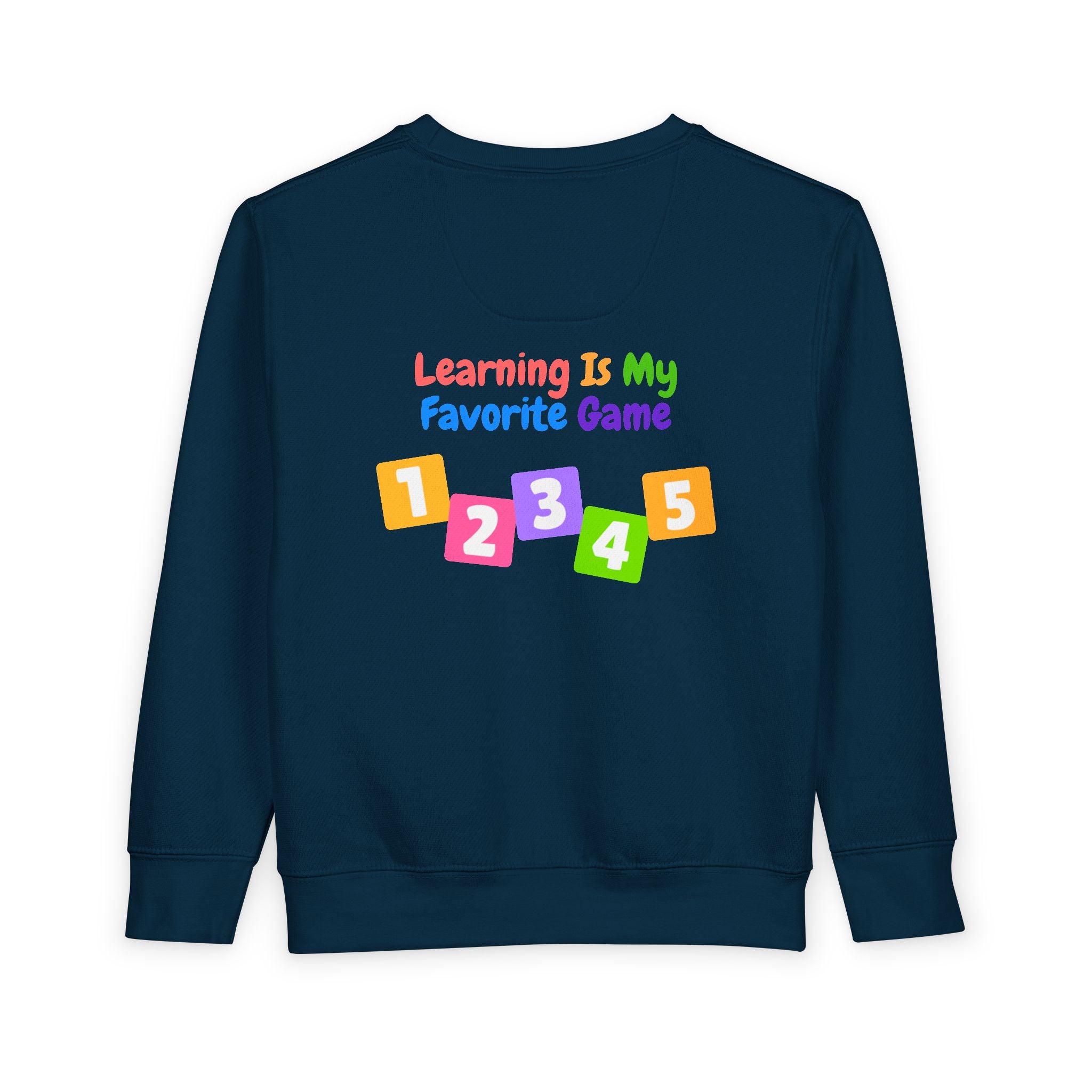 Learning Is My Favorite Game Toddler Sweatshirt – Colorful Numbers 1-5 Preschool Tee