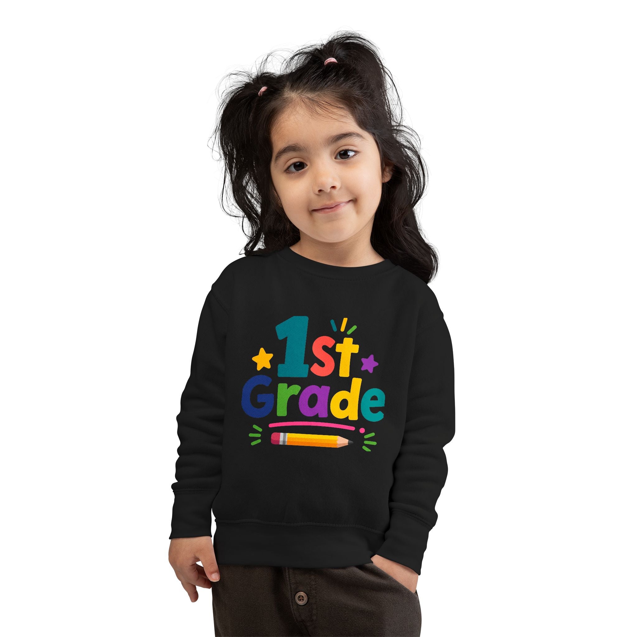 1st Grade Toddler Sweatshirt — Colorful Back-to-School Crewneck for Kids