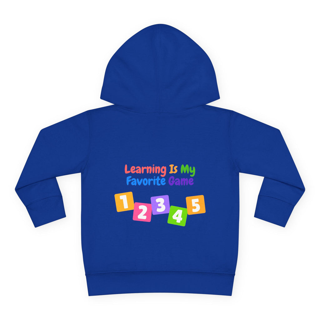 Toddler Hoodie — "Learning Is My Favorite Game" Colorful Numbers Pullover