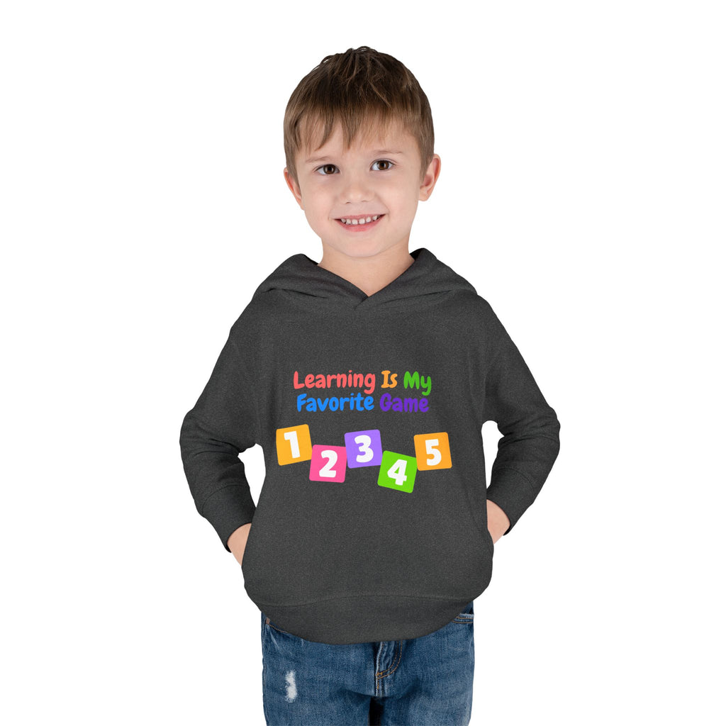 Toddler Hoodie — "Learning Is My Favorite Game" Colorful Numbers Pullover