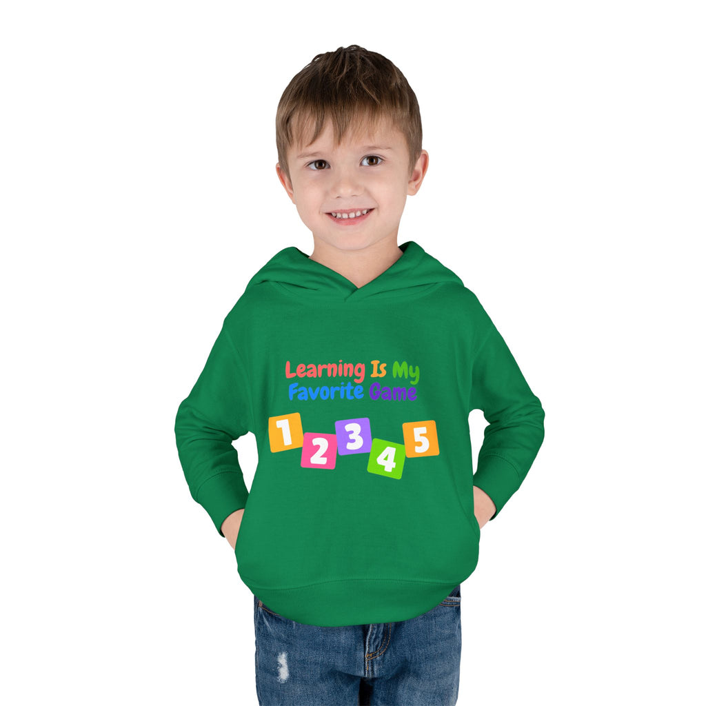 Toddler Hoodie — "Learning Is My Favorite Game" Colorful Numbers Pullover