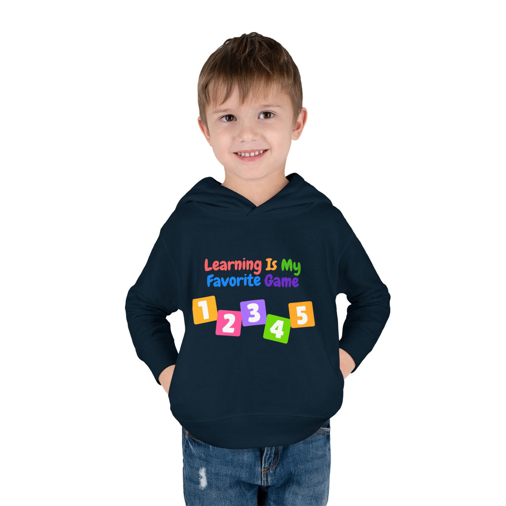 Toddler Hoodie — "Learning Is My Favorite Game" Colorful Numbers Pullover