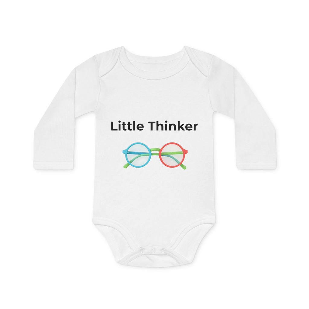 Baby Bodysuit — "Little Thinker" Long-Sleeve Organic Onesie (Curiosity In Progress)