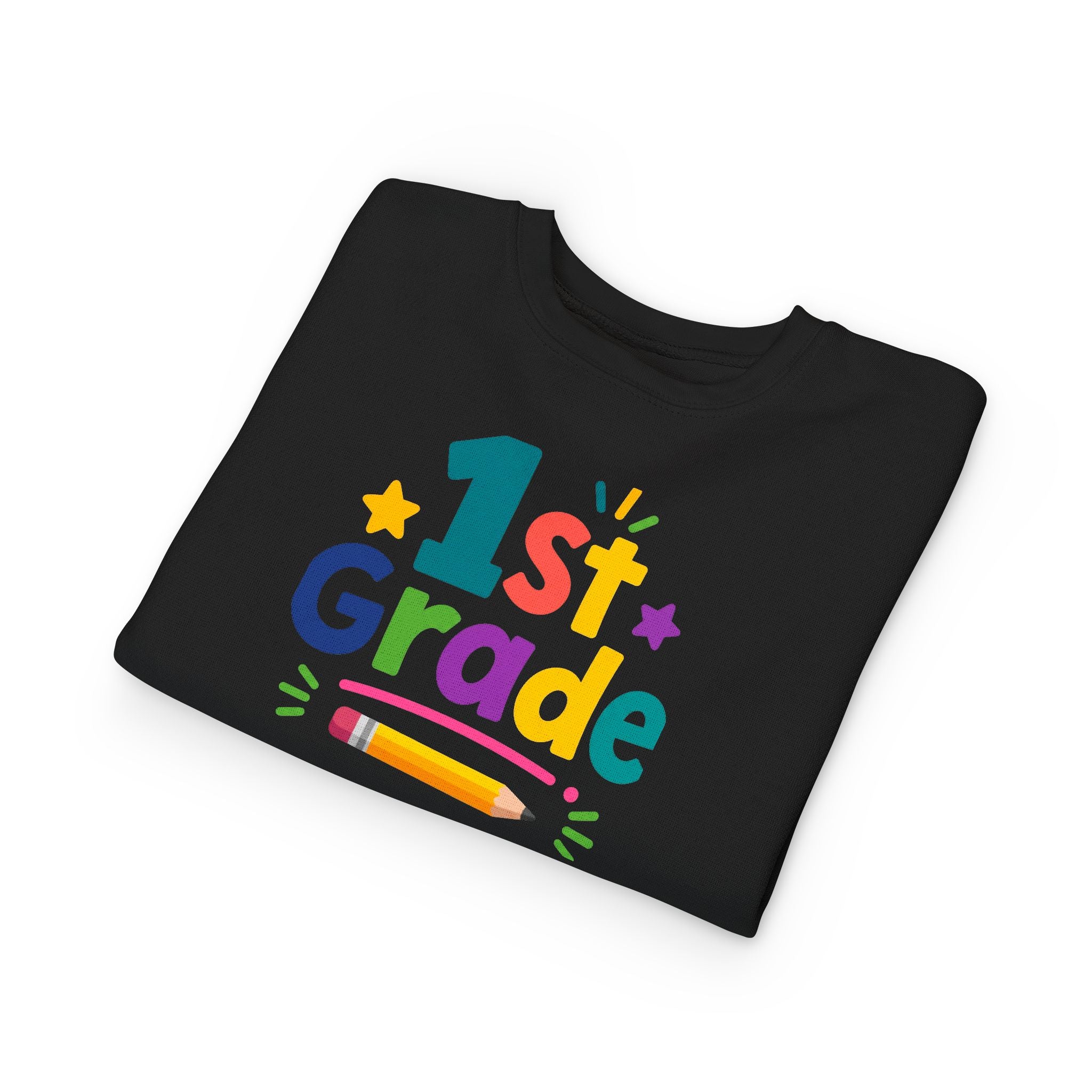 1st Grade Toddler Sweatshirt — Colorful Back-to-School Crewneck for Kids