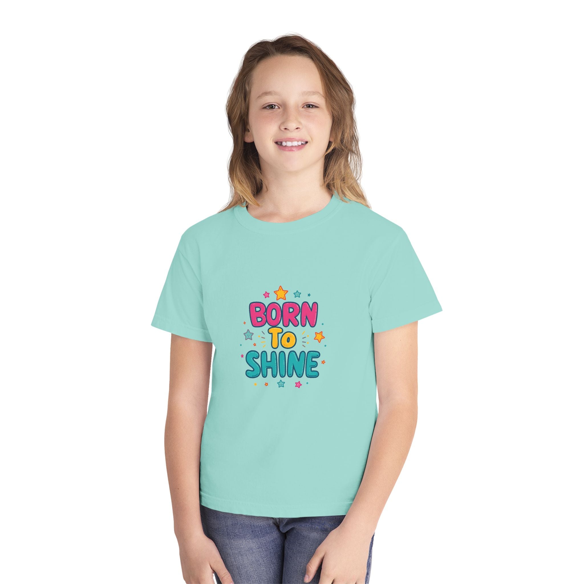 Born to Shine Youth T-Shirt — Colorful Kids Graphic Tee