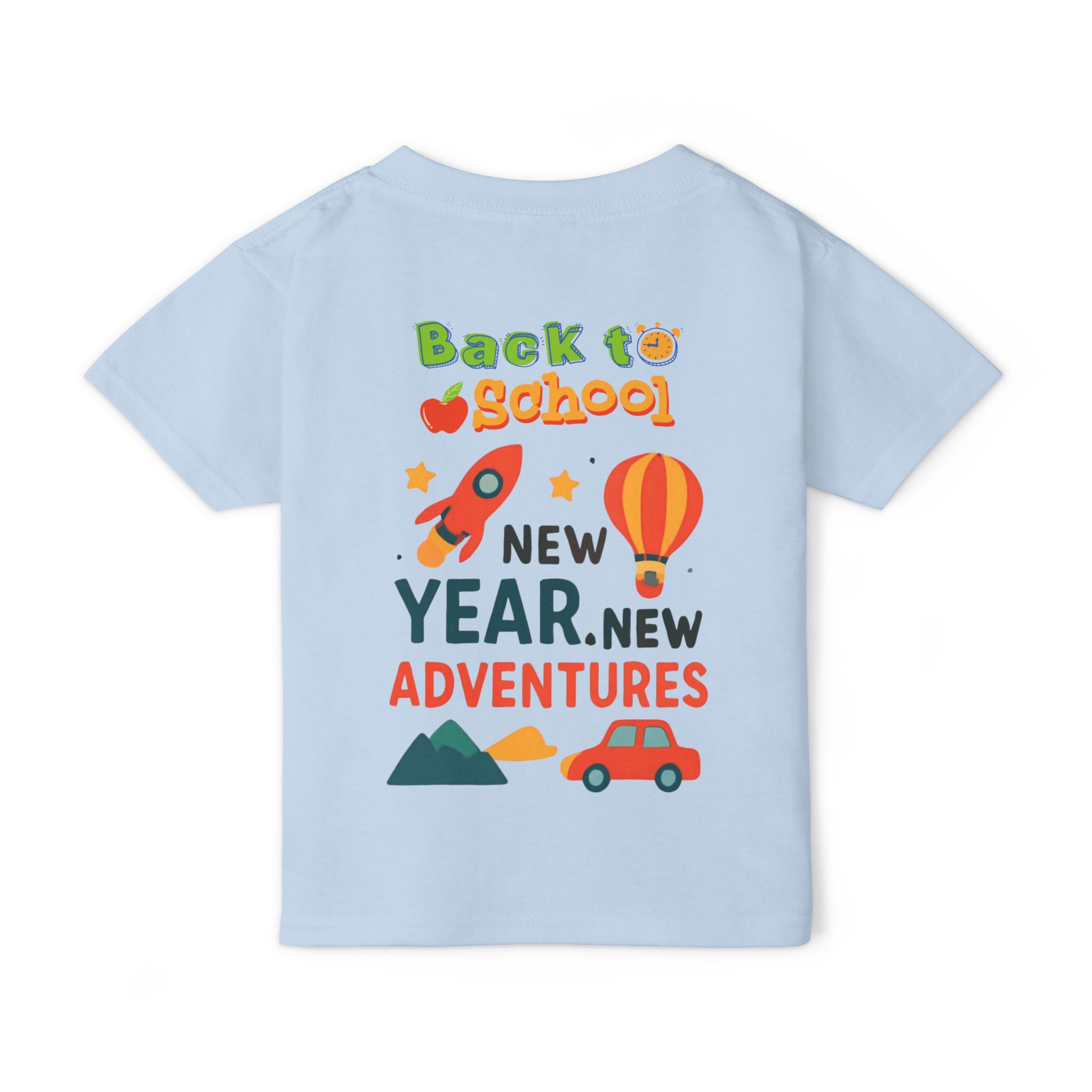 Toddler T‑Shirt — "Back to School: New Year, New Adventures" Cute Kids Graphic