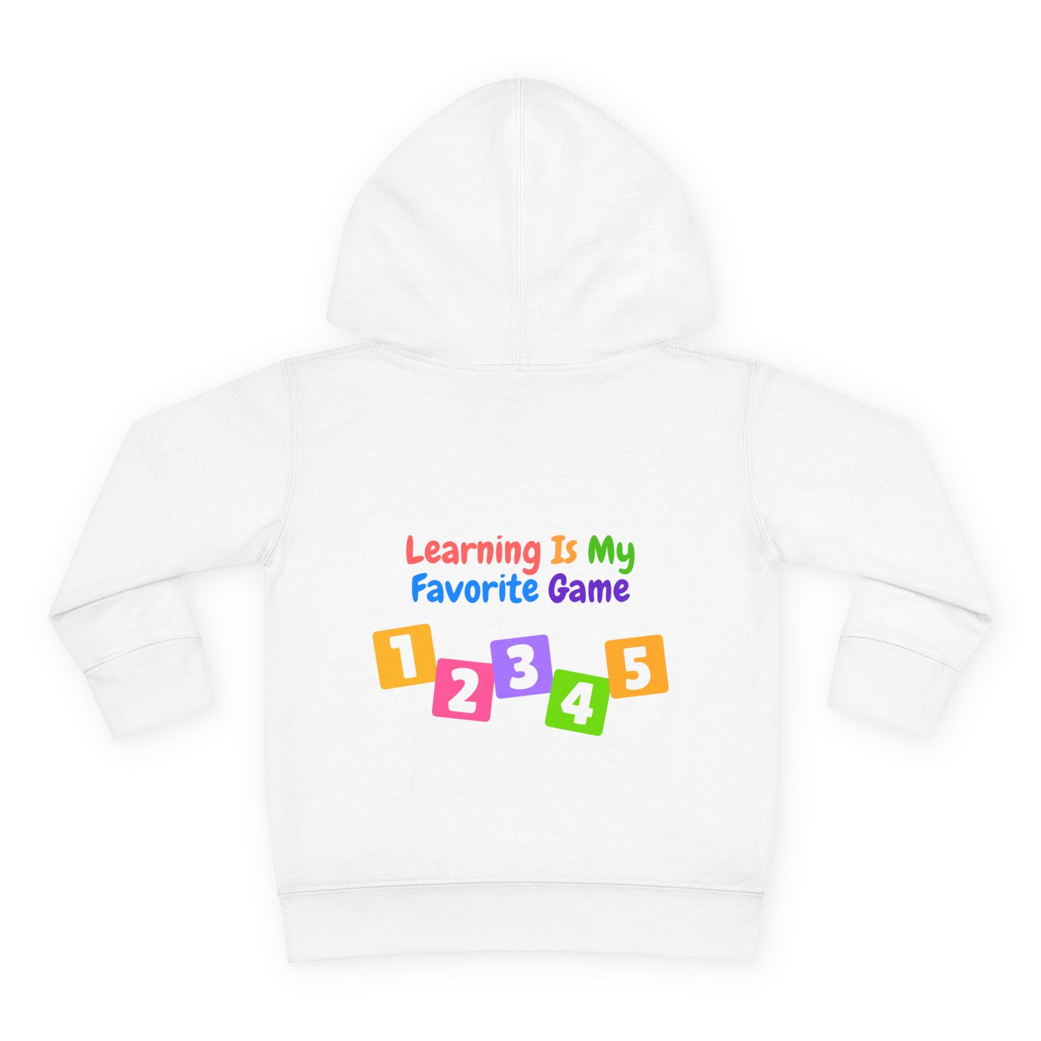 Toddler Hoodie — "Learning Is My Favorite Game" Colorful Numbers Pullover