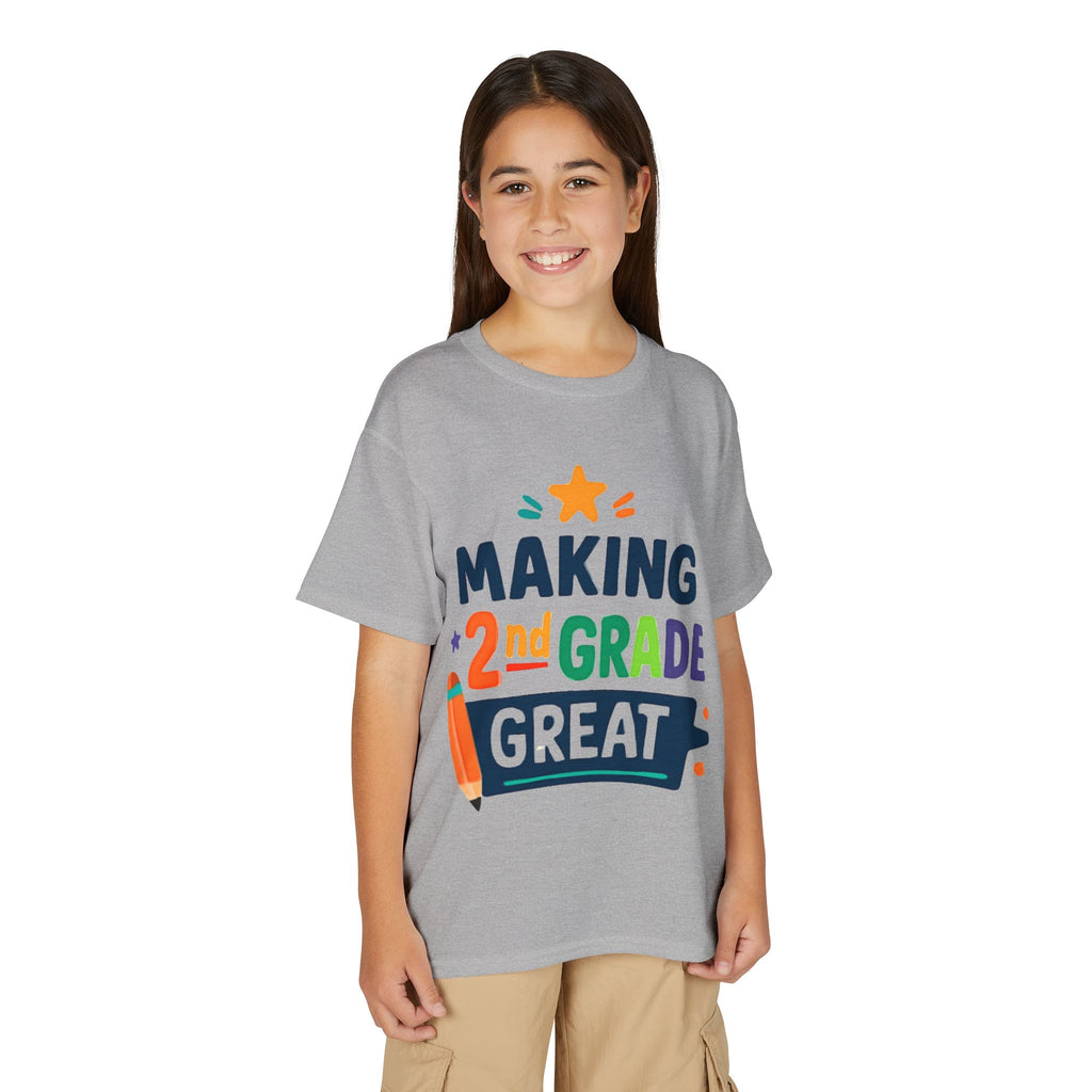 2nd Grade Kids T-Shirt - Colorful Back-to-School Pencil Design