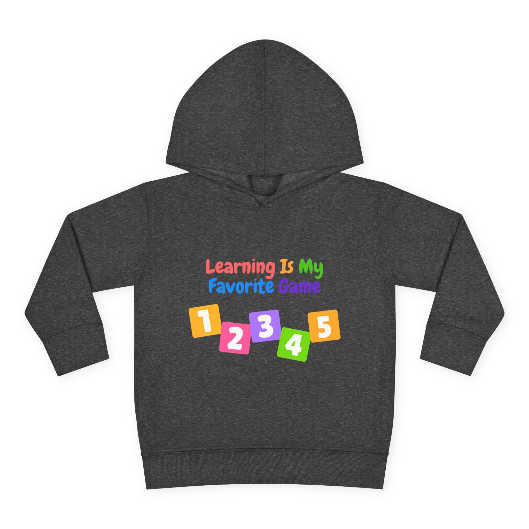 Toddler Hoodie — "Learning Is My Favorite Game" Colorful Numbers Pullover