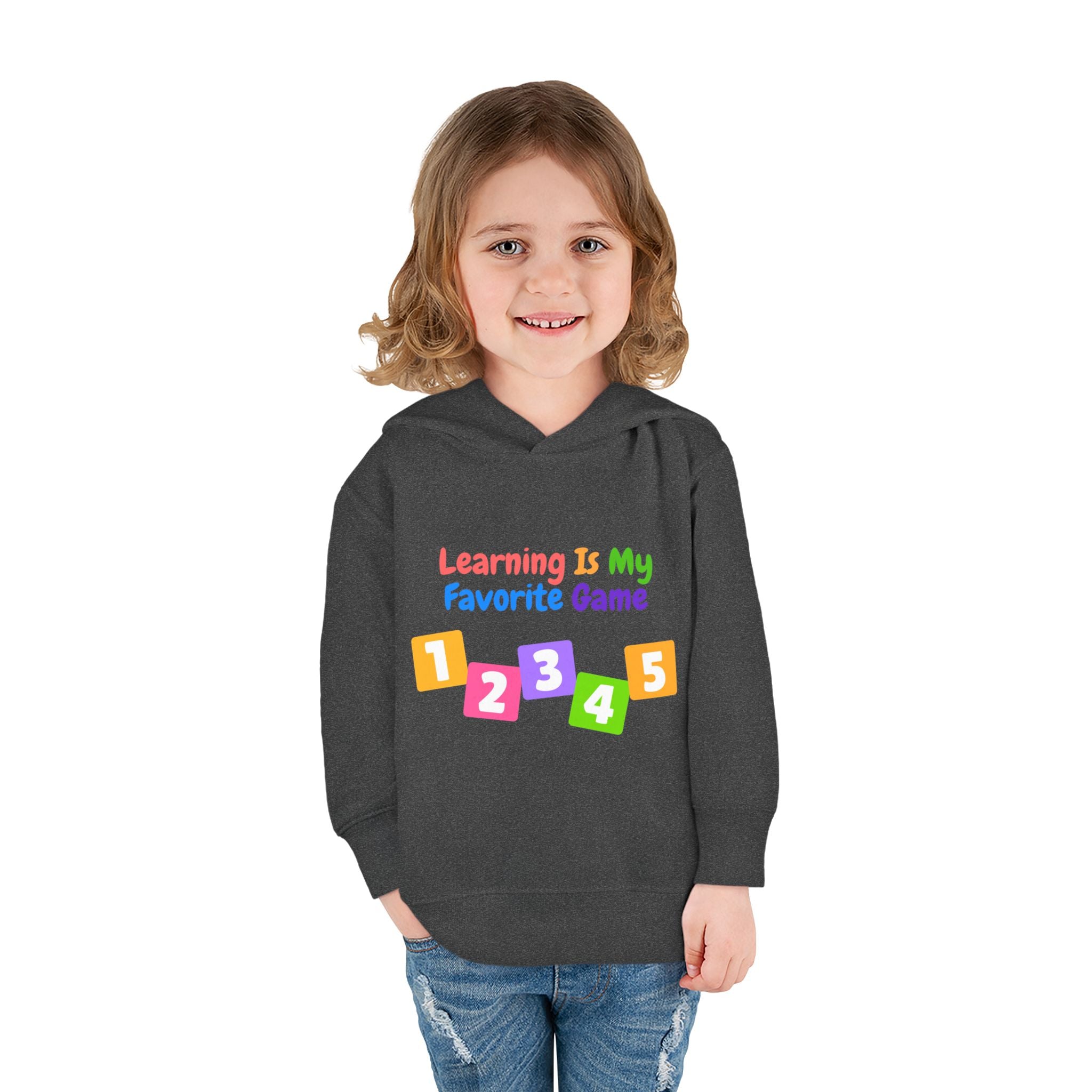Toddler Hoodie — "Learning Is My Favorite Game" Colorful Numbers Pullover