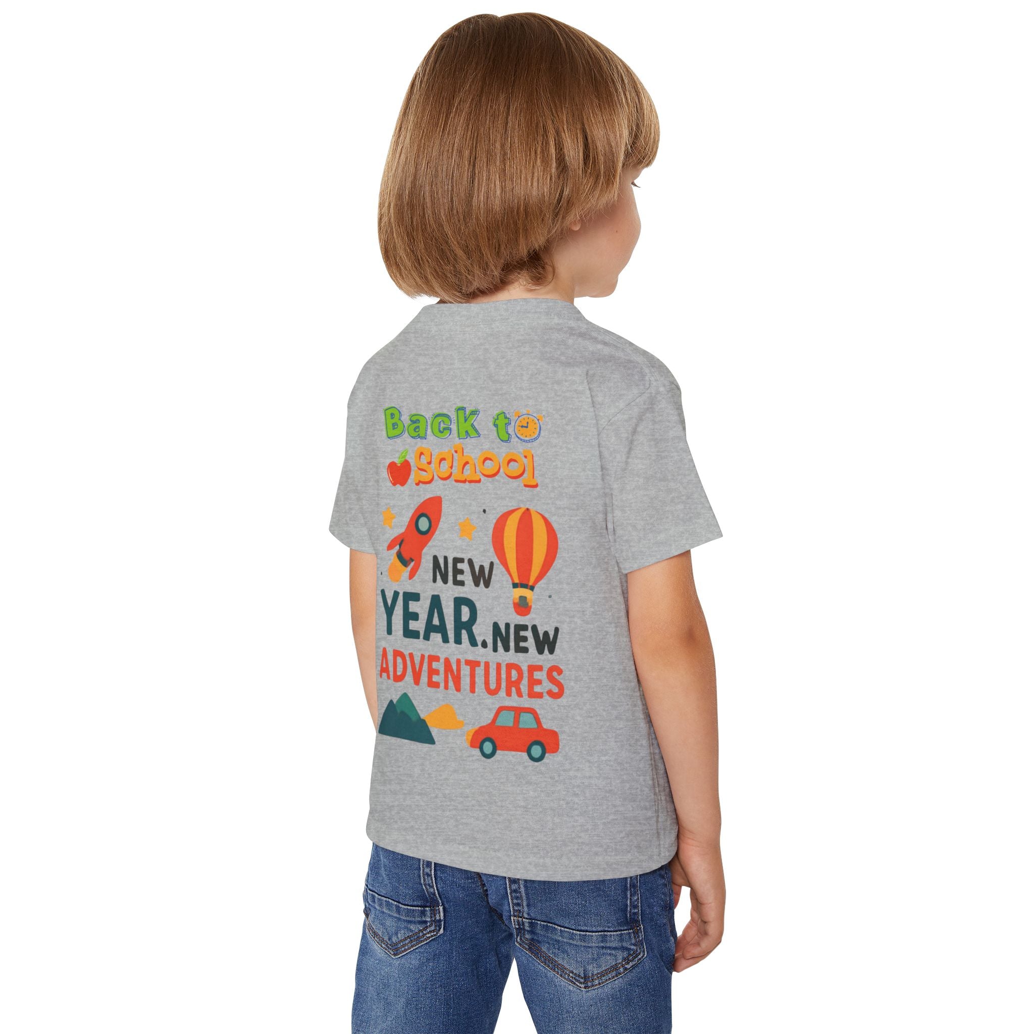 Toddler T‑Shirt — "Back to School: New Year, New Adventures" Cute Kids Graphic