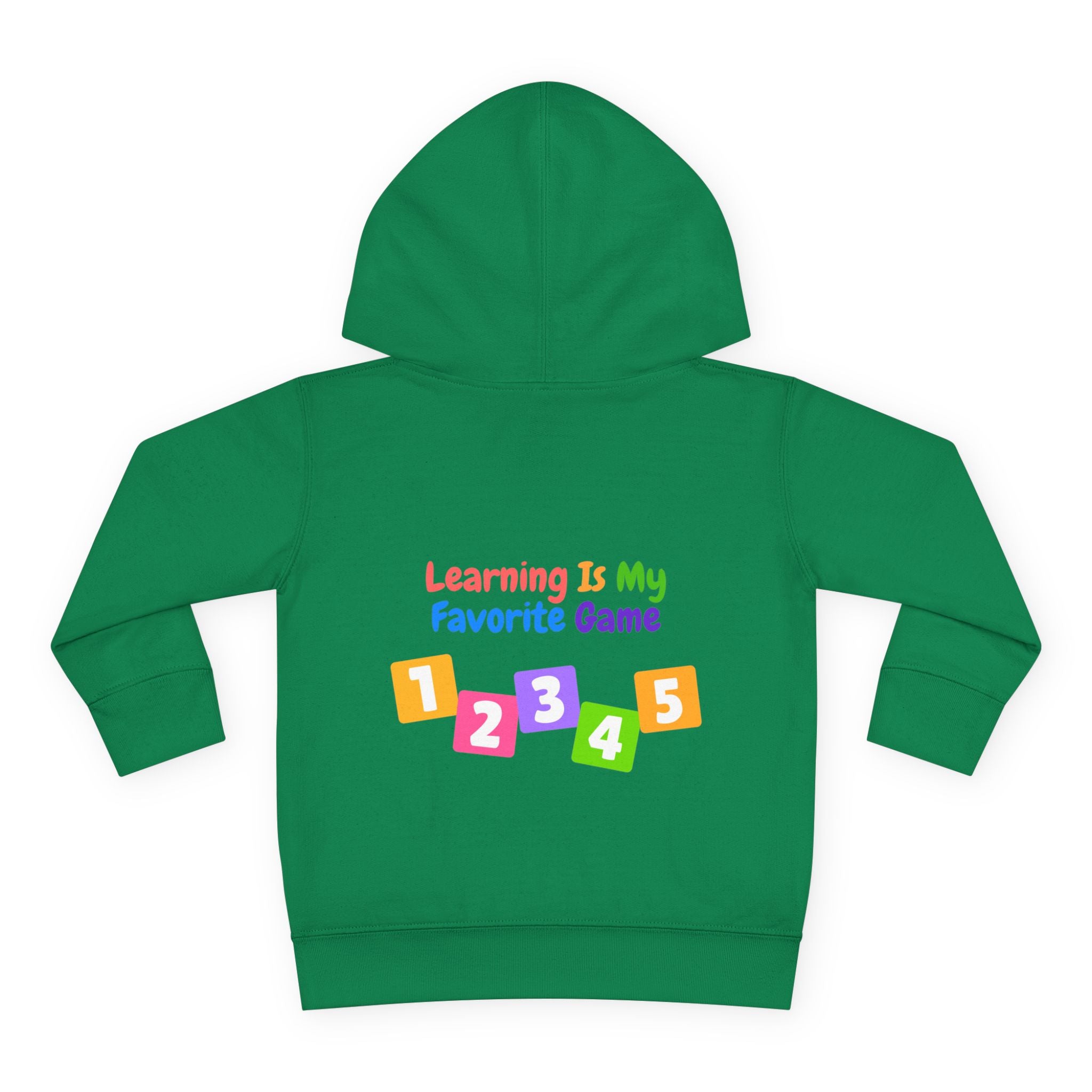Toddler Hoodie — "Learning Is My Favorite Game" Colorful Numbers Pullover