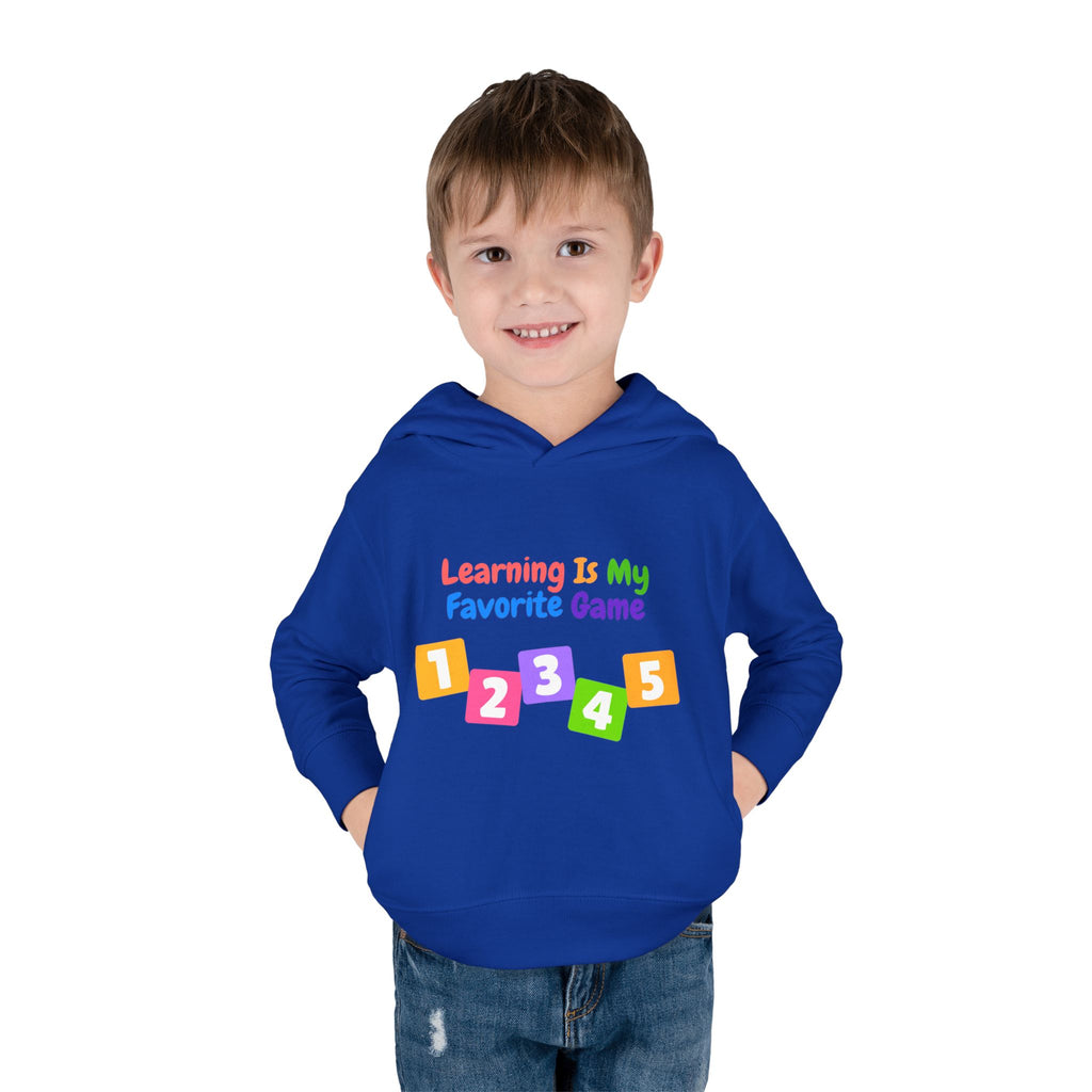 Toddler Hoodie — "Learning Is My Favorite Game" Colorful Numbers Pullover
