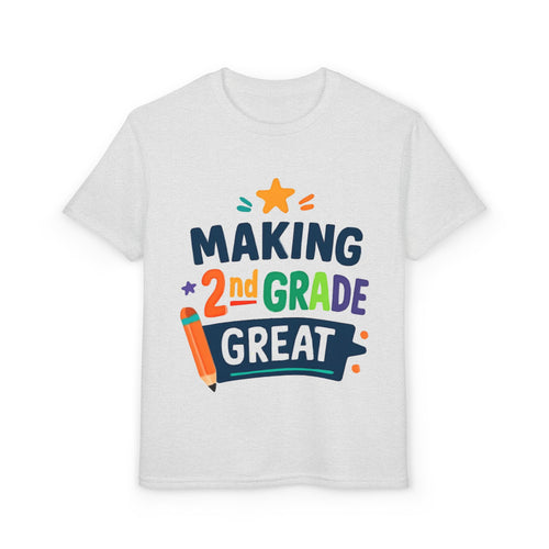 2nd Grade Kids T-Shirt - Colorful Back-to-School Pencil Design